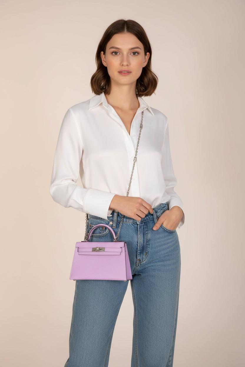 Hermès Mini Kelly II 20 Guimauve Epsom Palladium Hardware