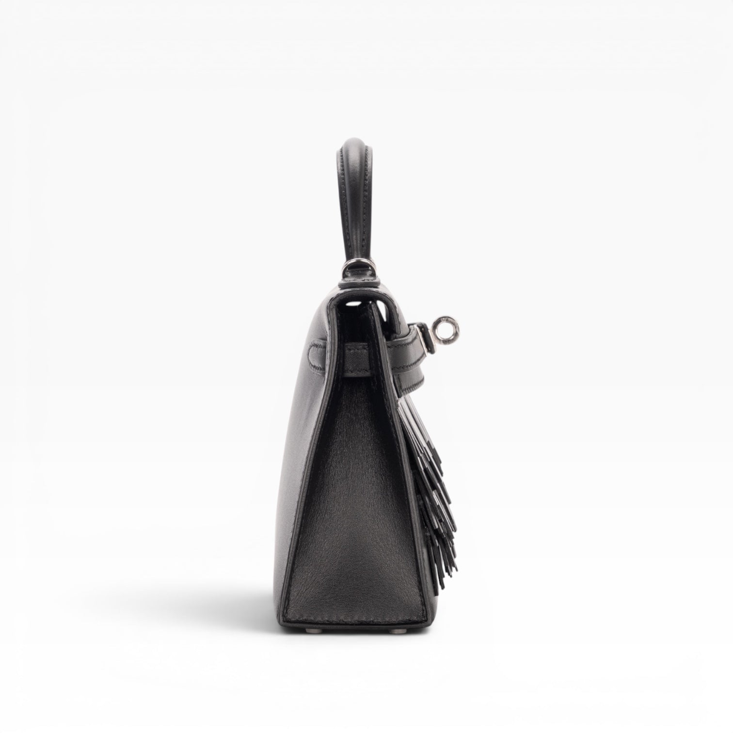 Hermès Mini Kelly II 20 Pampilles Sellier Noir Tadelakt & Sombrero Palladium Hardware