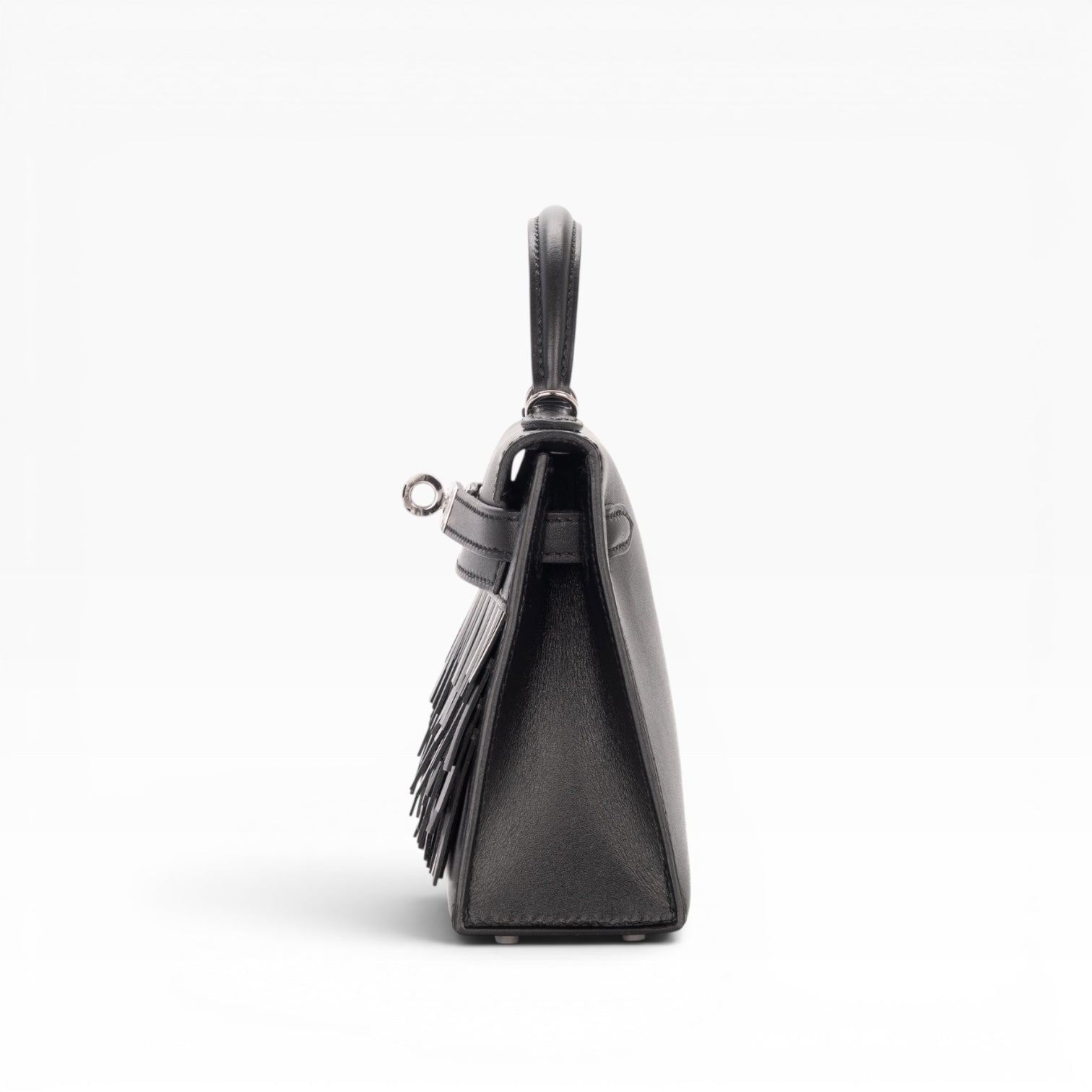 Hermès Mini Kelly II 20 Pampilles Sellier Noir Tadelakt & Sombrero Palladium Hardware