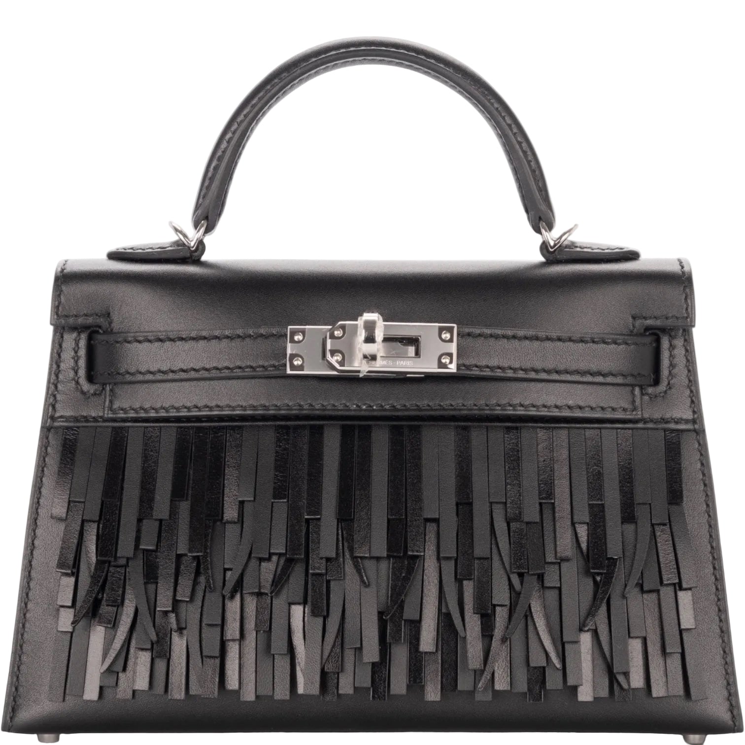 Hermès Mini Kelly II 20 Pampilles Sellier Noir Tadelakt & Sombrero Palladium Hardware