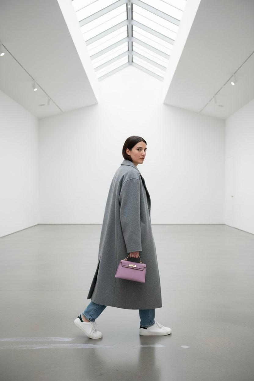 Hermès Mini Kelly II 20 Sellier Mauve Sylvestre Epsom Palladium Hardware