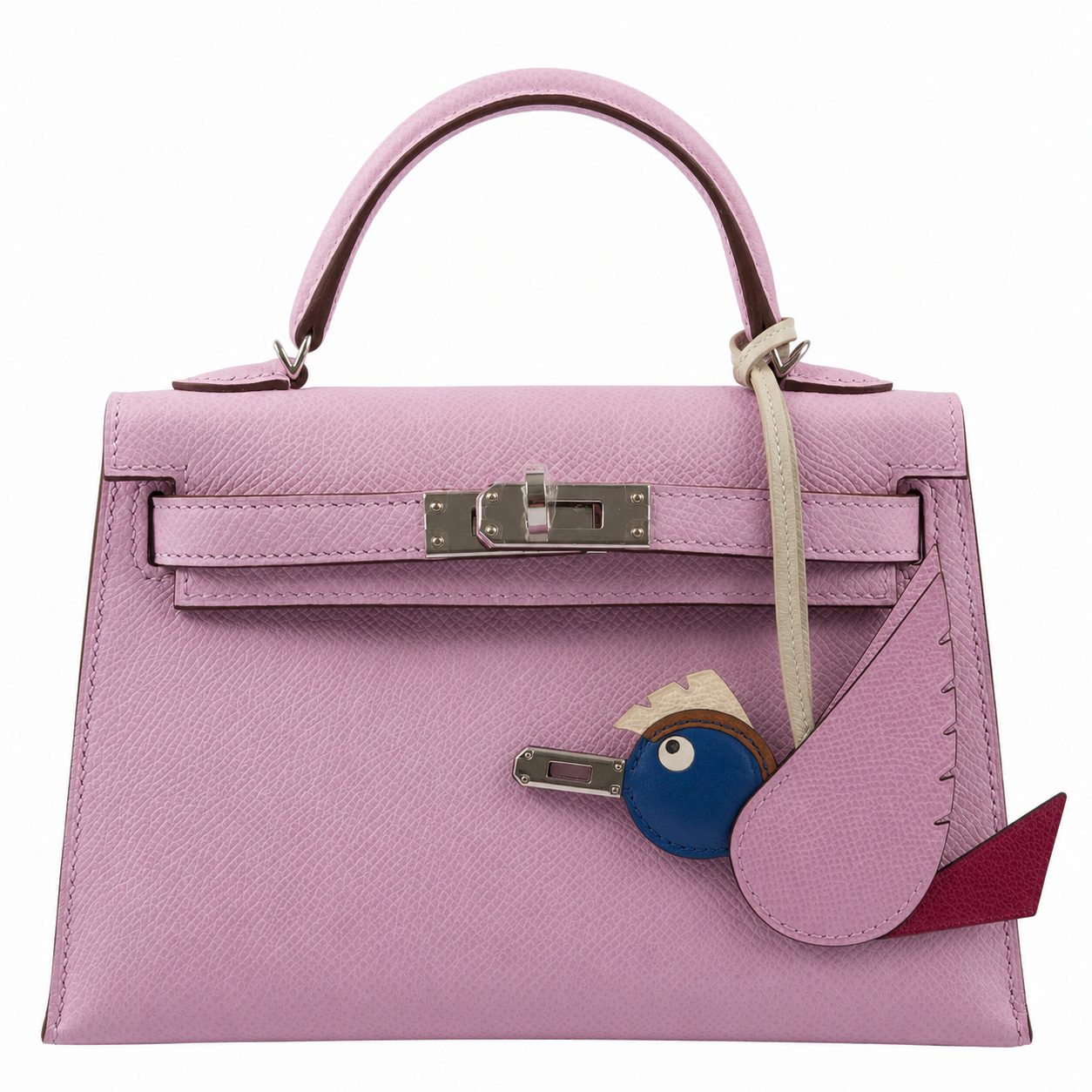 Hermès Mini Kelly II 20 Sellier Mauve Sylvestre Epsom Palladium Hardware