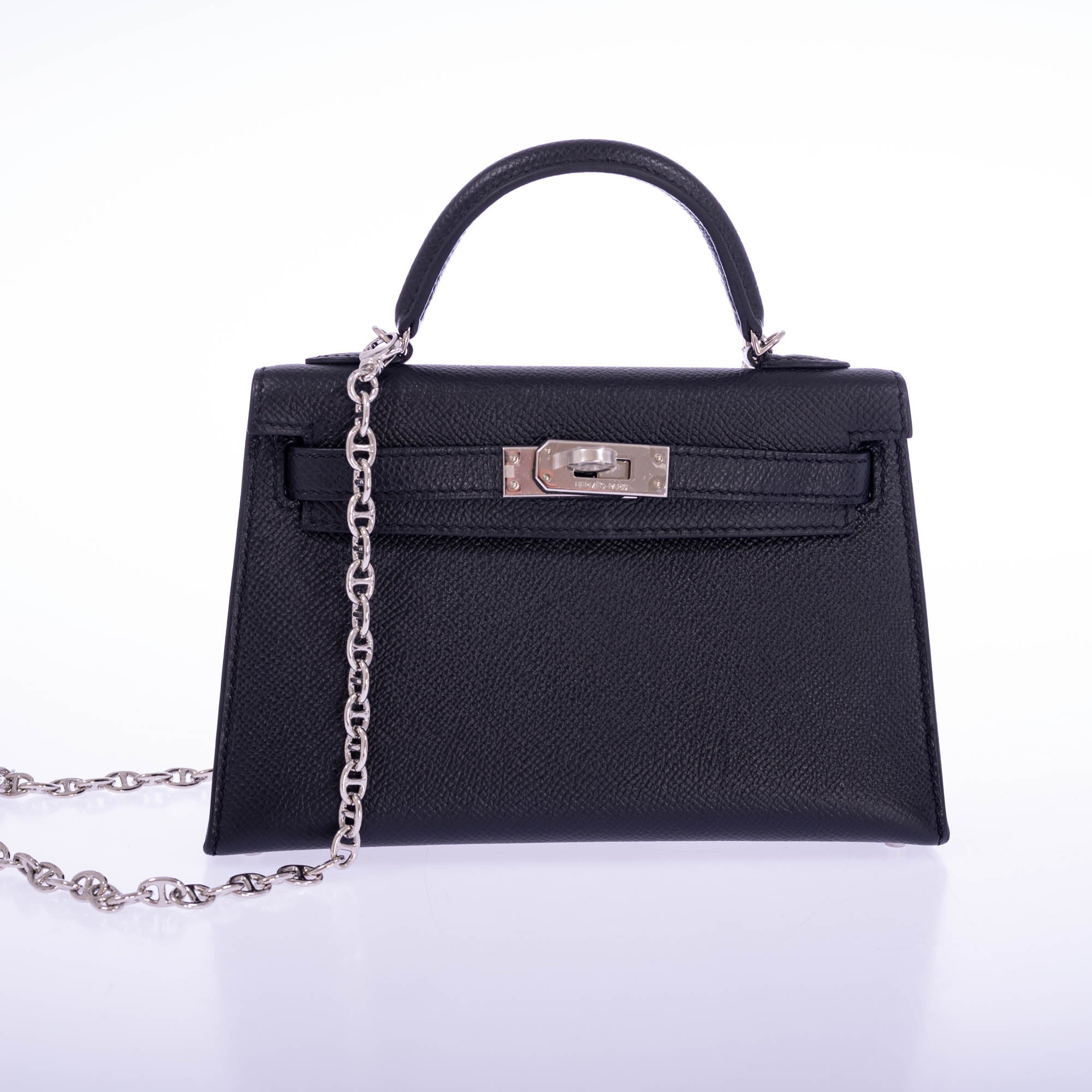 Hermès Mini Kelly II 20 Sellier Noir Epsom Palladium Hardware