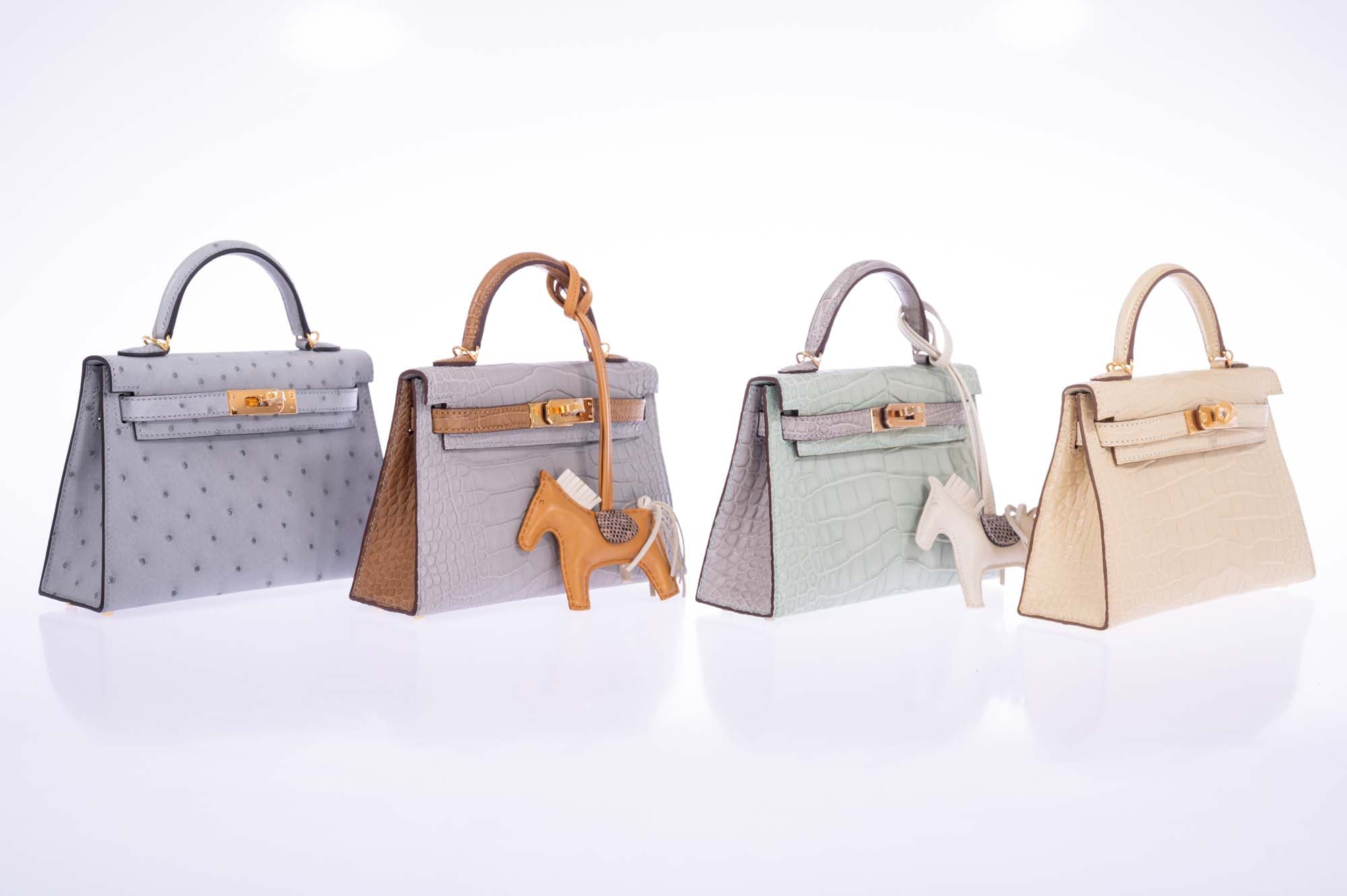 Hermès Kelly 20 Mini II Sellier Vanille Matte Alligator Gold