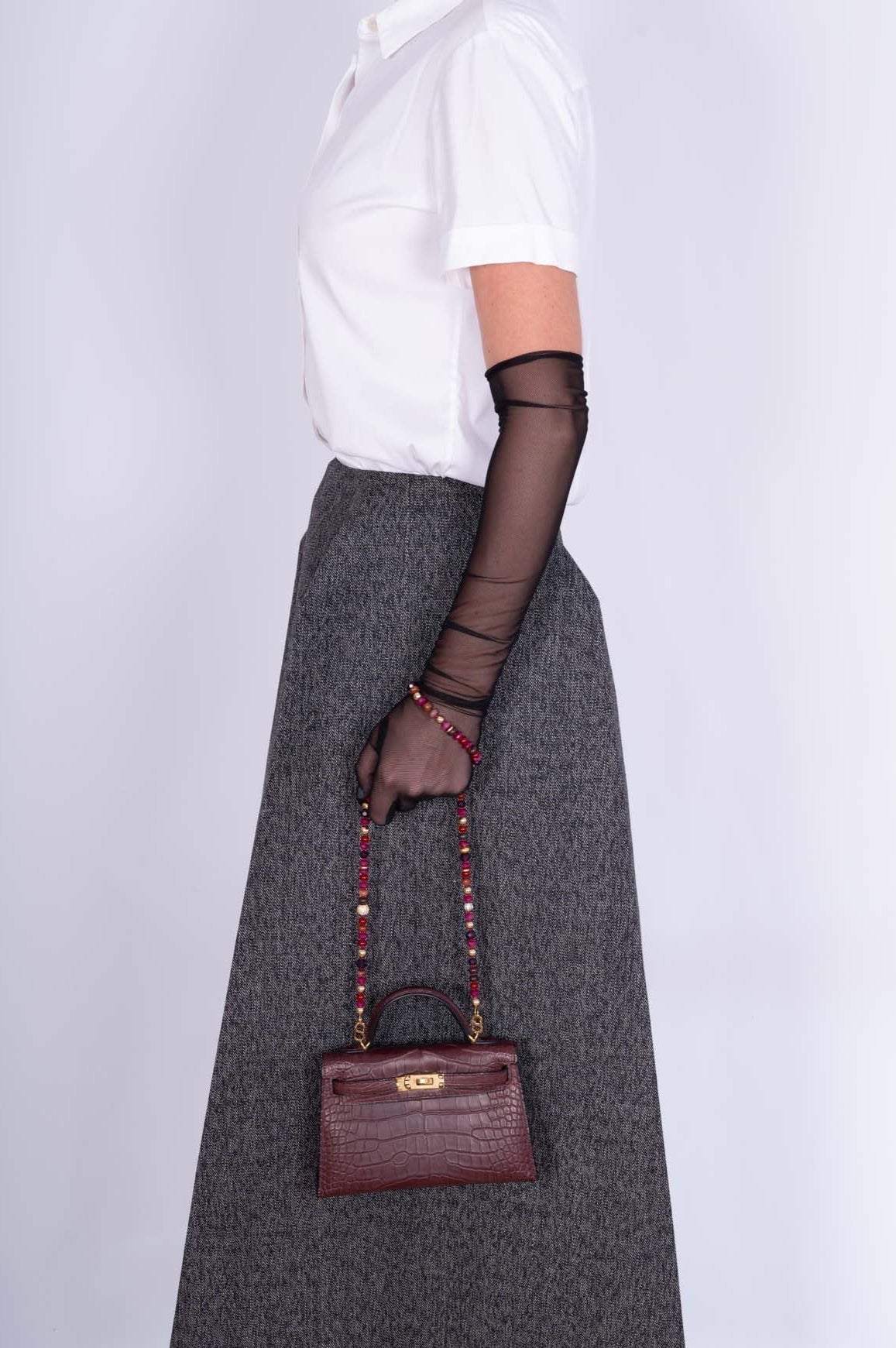 Hermès Mini Kelly II Bordeaux Matte Alligator Mississippiensis