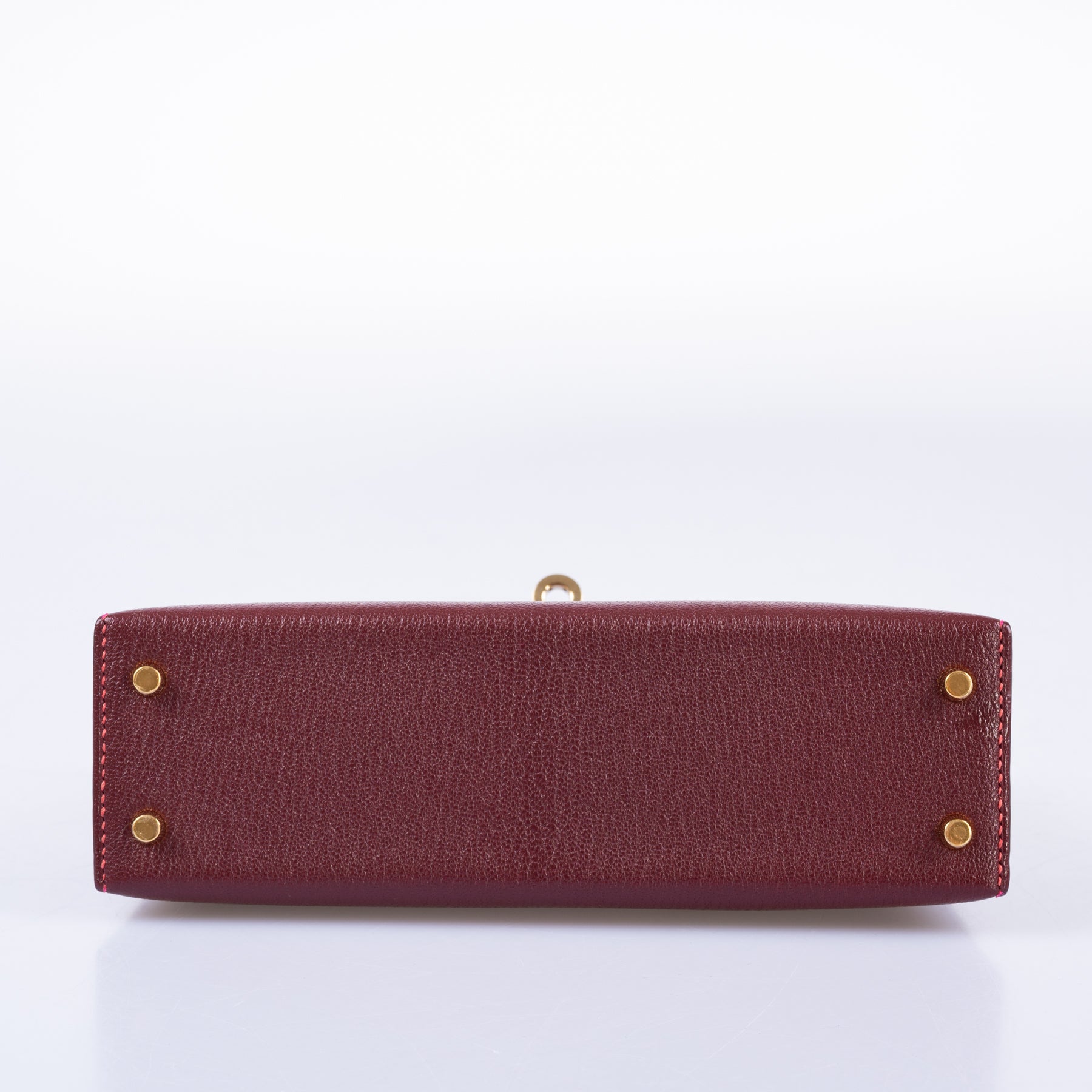 Hermès Mini Kelly II HSS Bi-Color Bordeaux &amp; Raisin Chèvre Gold Hardware
