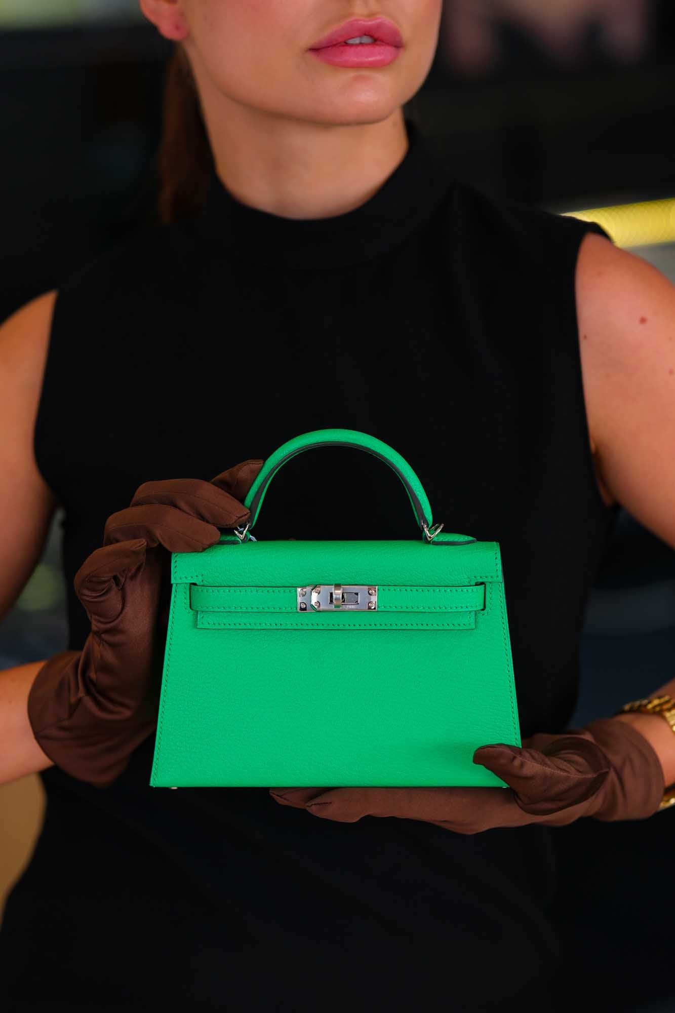 Hermès Mini Kelly II Sellier 20 Vert Comics Chèvre Mysore Palladium Hardware