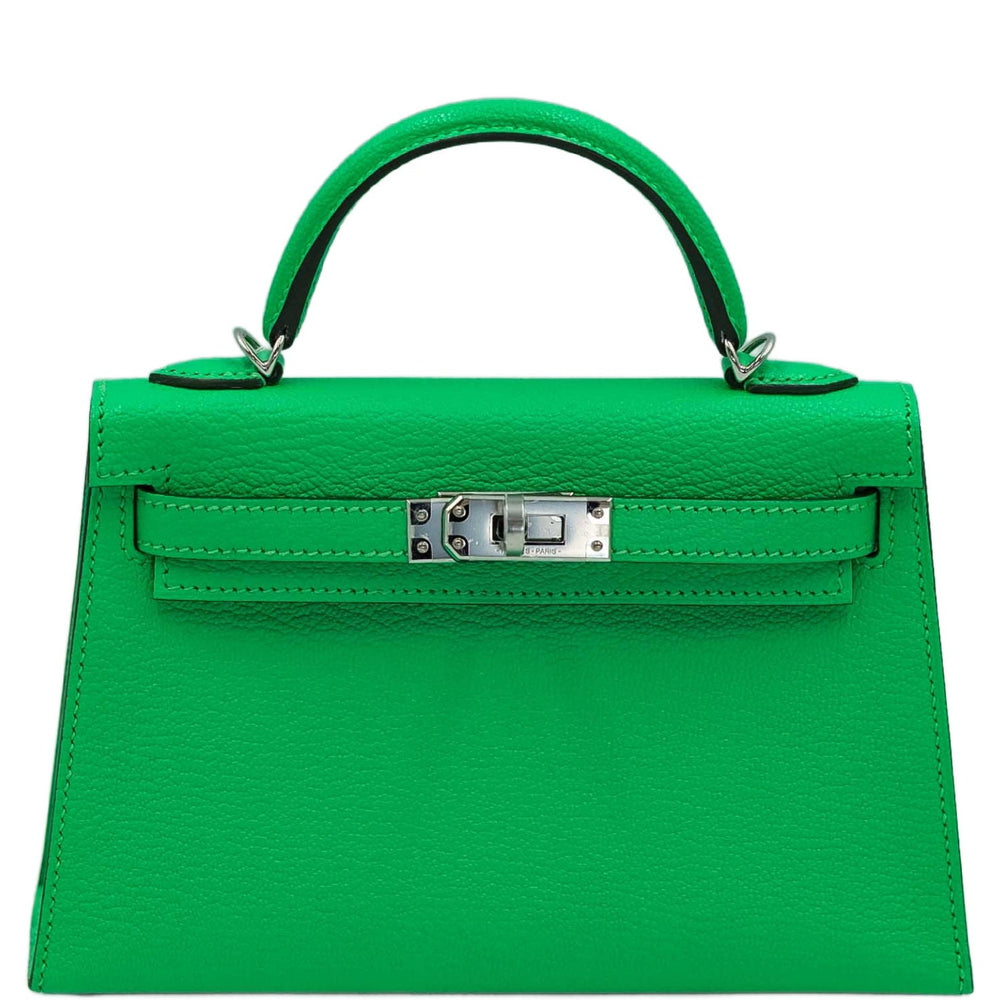 Hermès Mini Kelly II Sellier 20 Vert Comics Chèvre Mysore Palladium Hardware