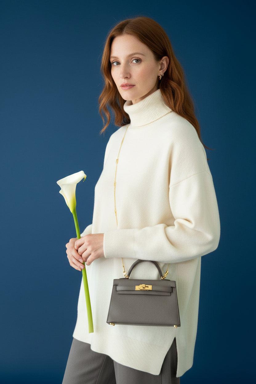 Hermès Mini Kelly II Sellier Etain Epsom Gold Hardware