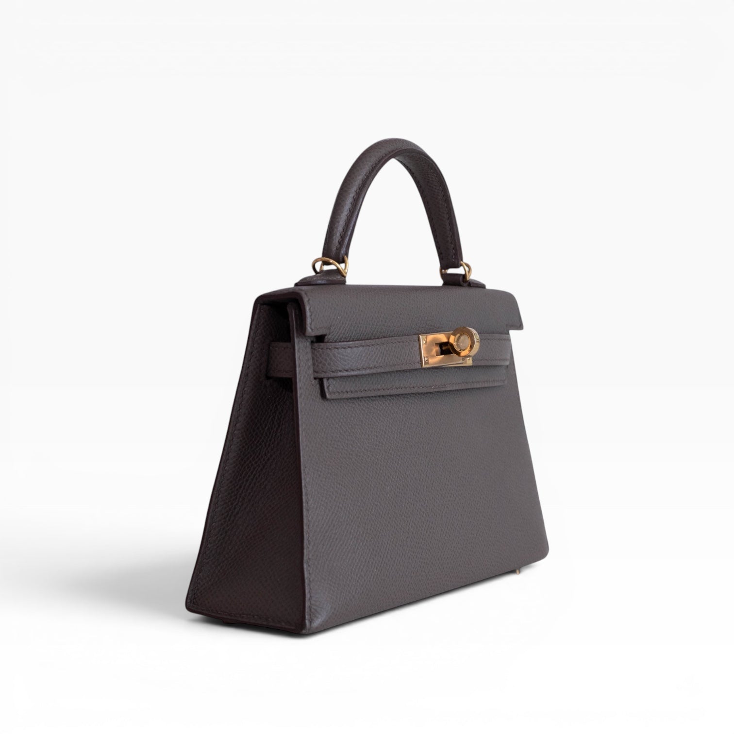 Hermès Mini Kelly II Sellier Etain Epsom Gold Hardware