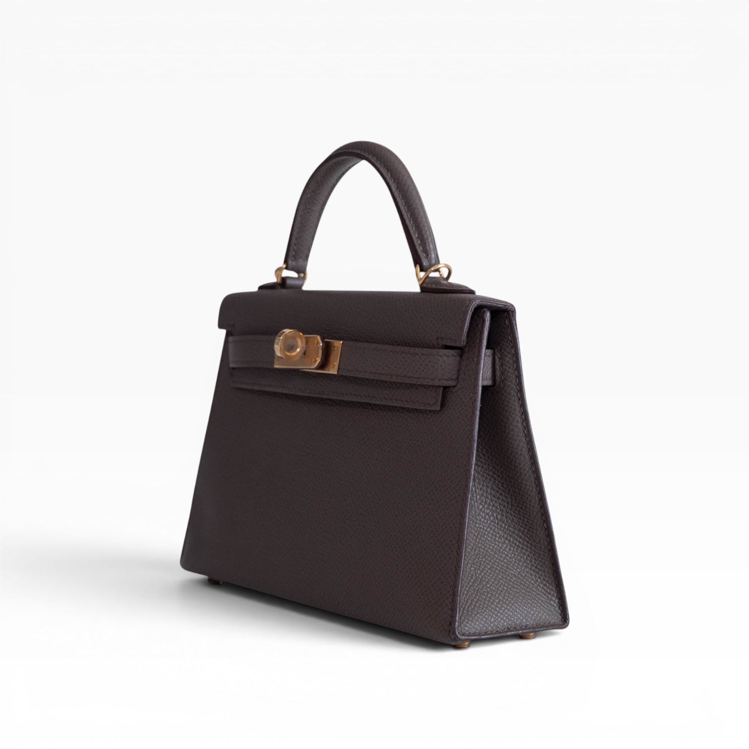 Hermès Mini Kelly II Sellier Etain Epsom Gold Hardware