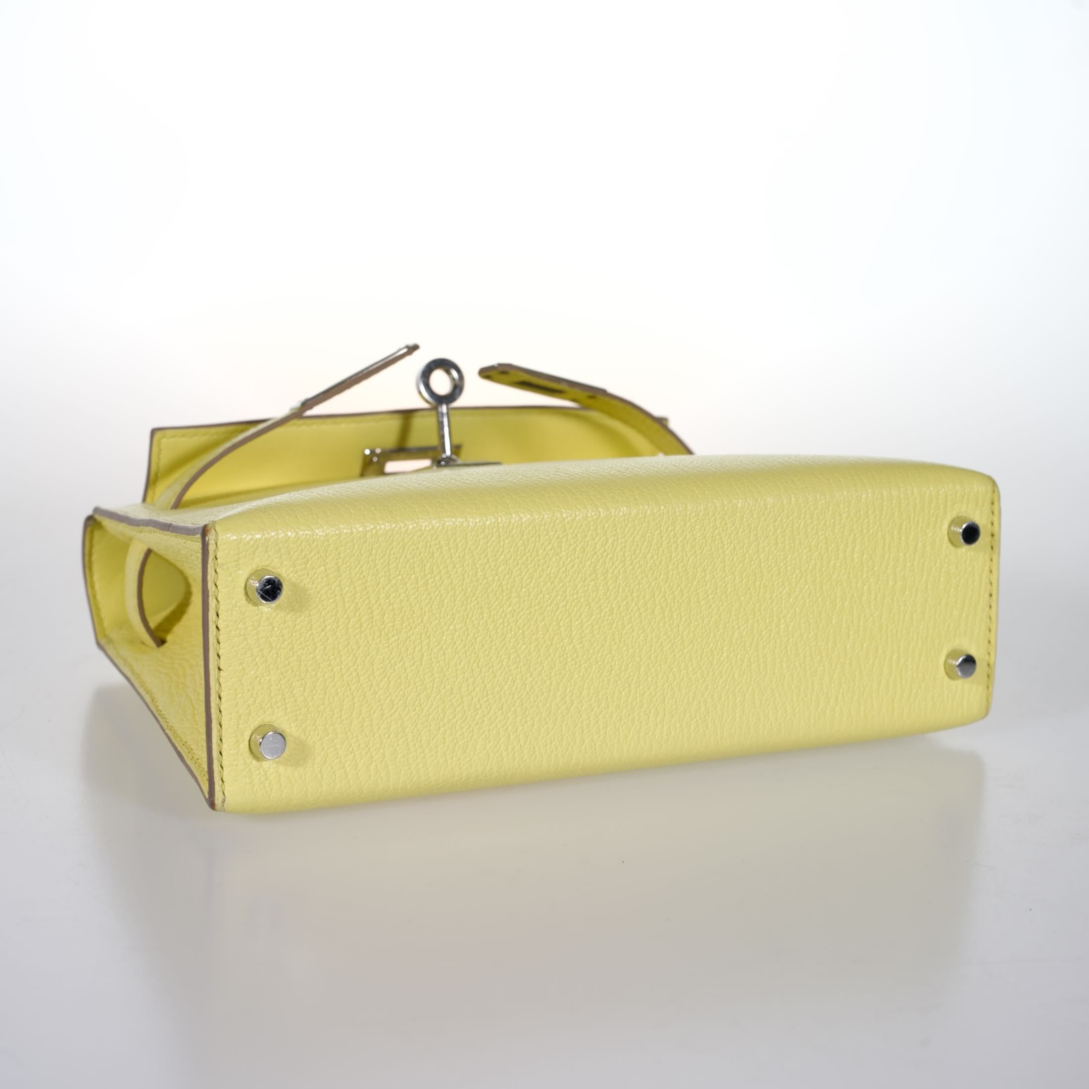Hermès Mini Kelly Sellier 20 Limoncello Chevre with Palladium Hardware