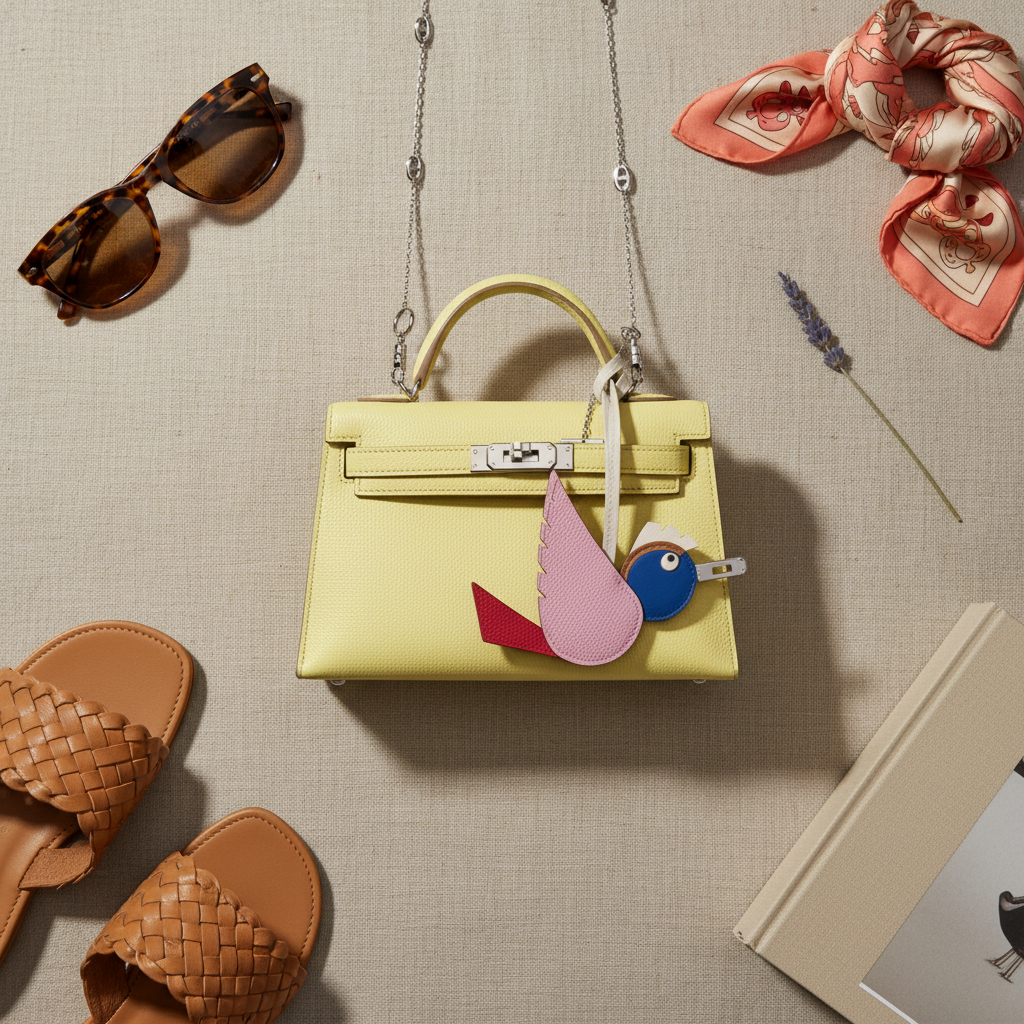 Hermès Mini Kelly Sellier 20 Limoncello Chevre with Palladium Hardware