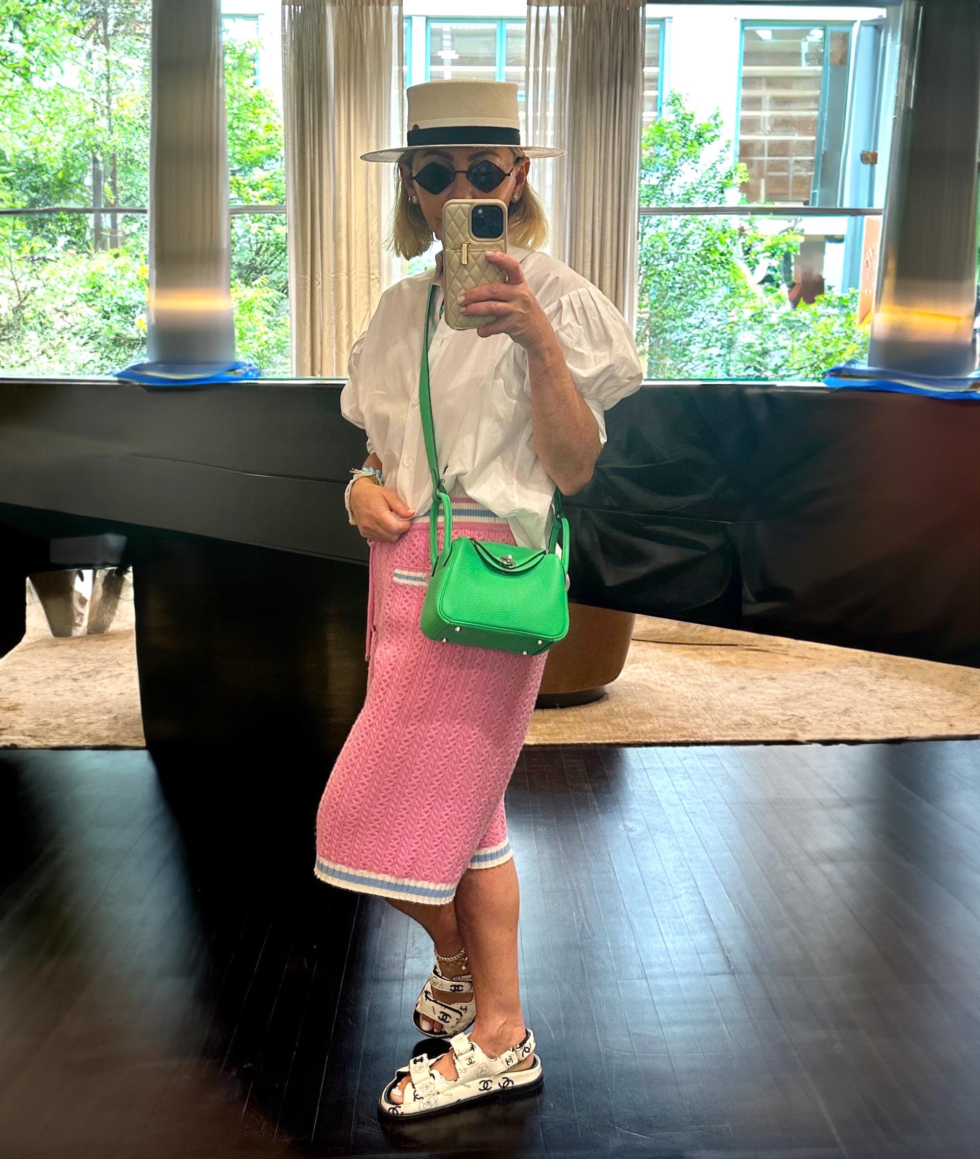 Hermès Mini Lindy 20 Vert Comics Clemence Palladium Hardware