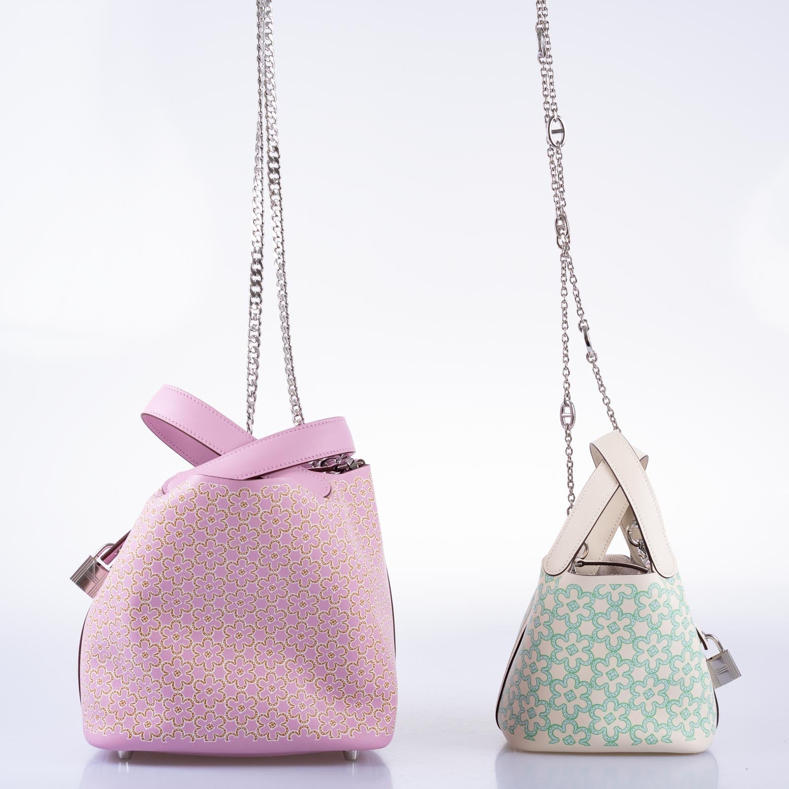Hermès Mini Lucky Daisy Picotin Lock 18 Mauve Sylvestre Swift Palladium Hardware