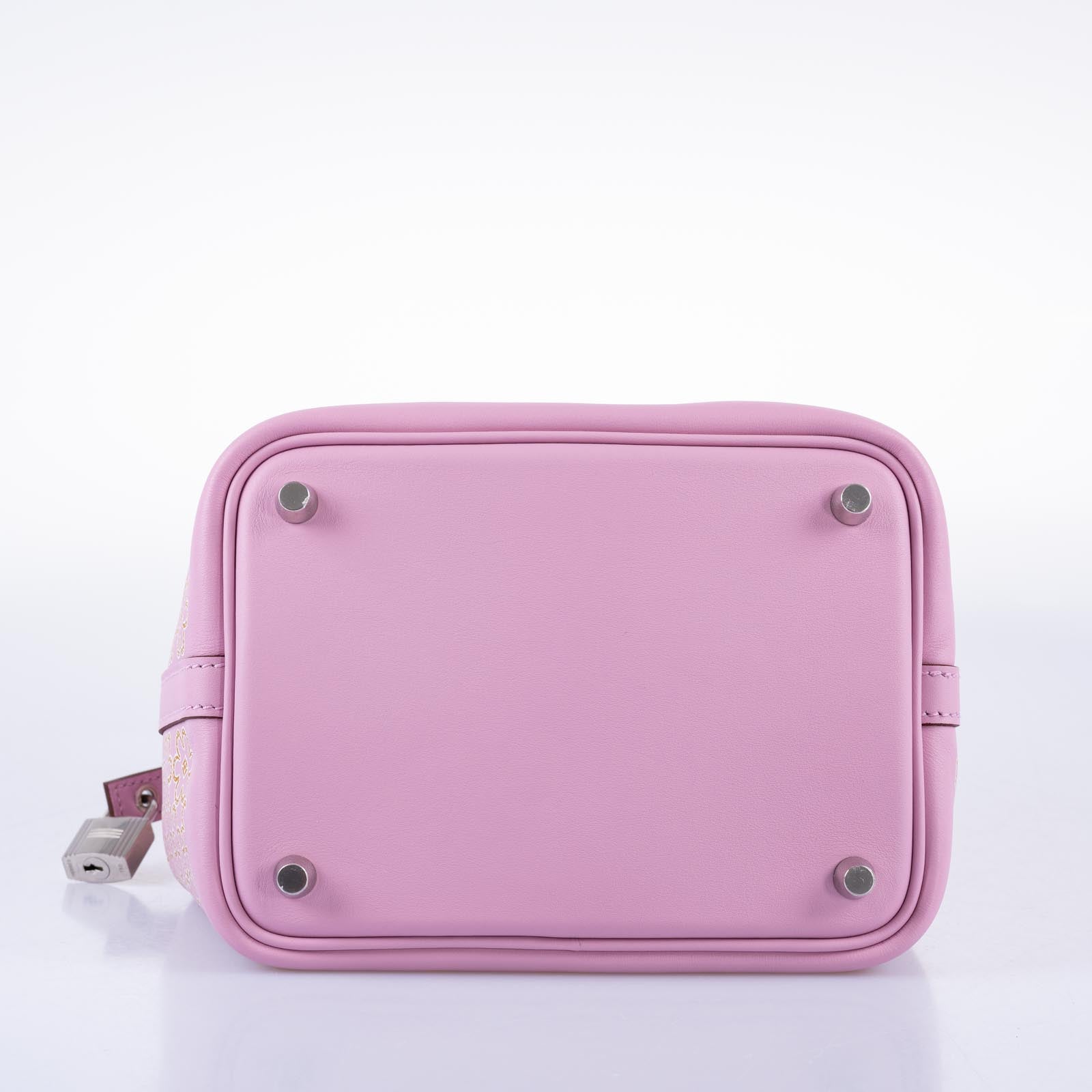 Hermès Mini Lucky Daisy Picotin Lock 18 Mauve Sylvestre Swift Palladium Hardware