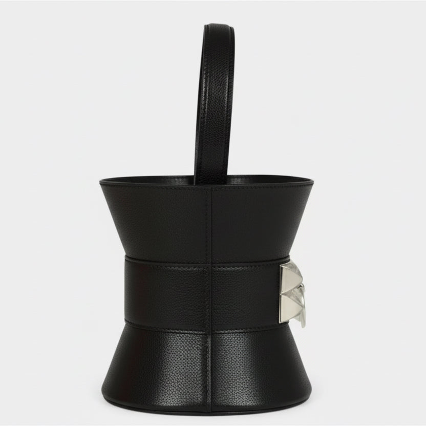 Hermès Mini Medor Bucket Noir Chèvre Palladium Hardware
