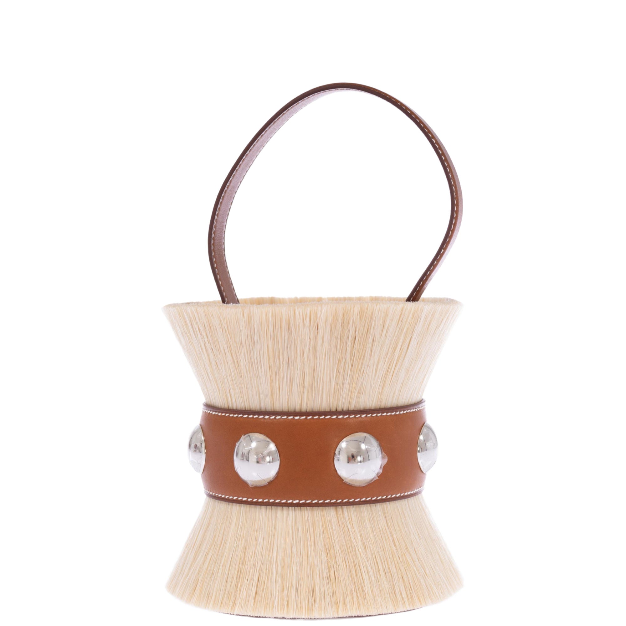 Hermès Mini Médor Horsehair Barénia Naturel Fauve Palladium Hardware