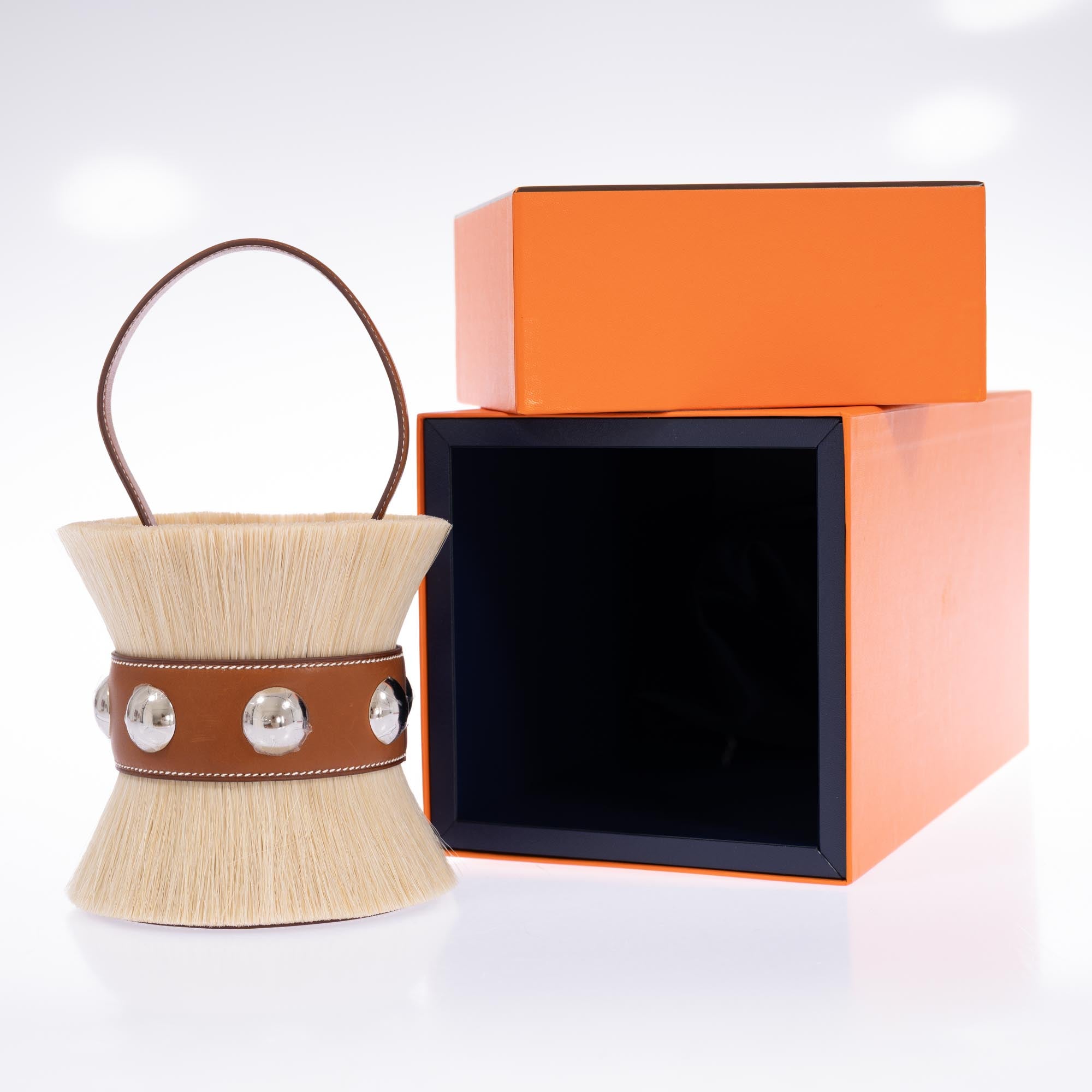 Hermès Mini Médor Horsehair Barénia Naturel Fauve Palladium Hardware