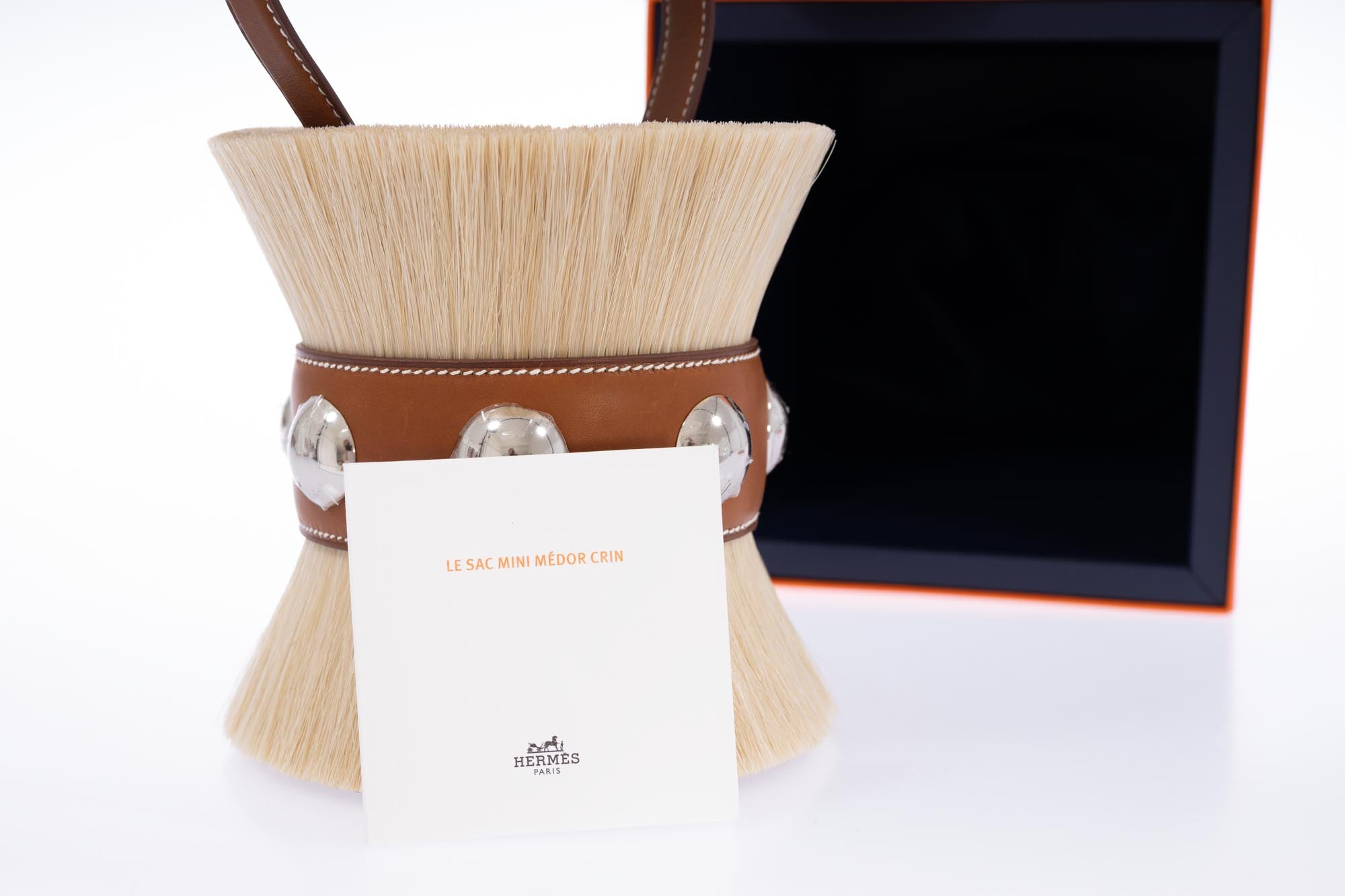Hermès Mini Médor Horsehair Barénia Naturel Fauve Palladium Hardware
