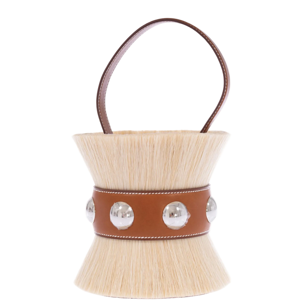 Hermès Mini Médor Horsehair Barénia Naturel Fauve Palladium Hardware
