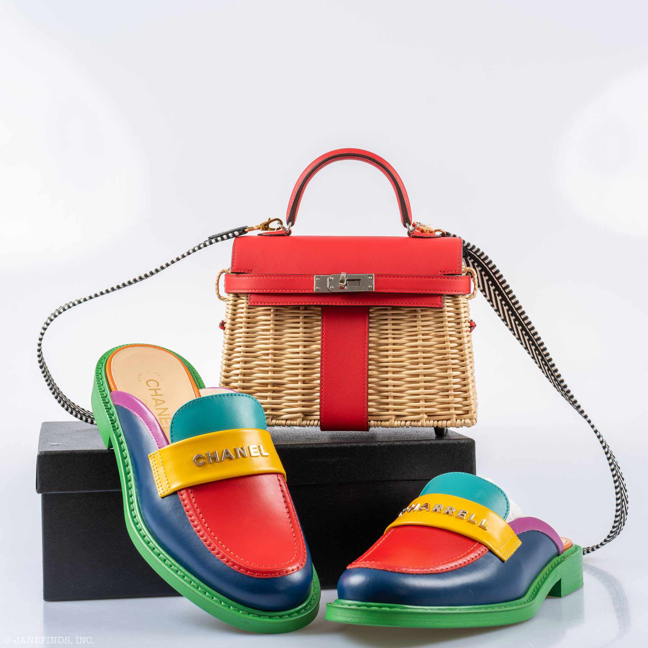 Hermès Mini Picnic Kelly 20 Rouge de Coeur Swift and Osier Wicker Palladium Hardware