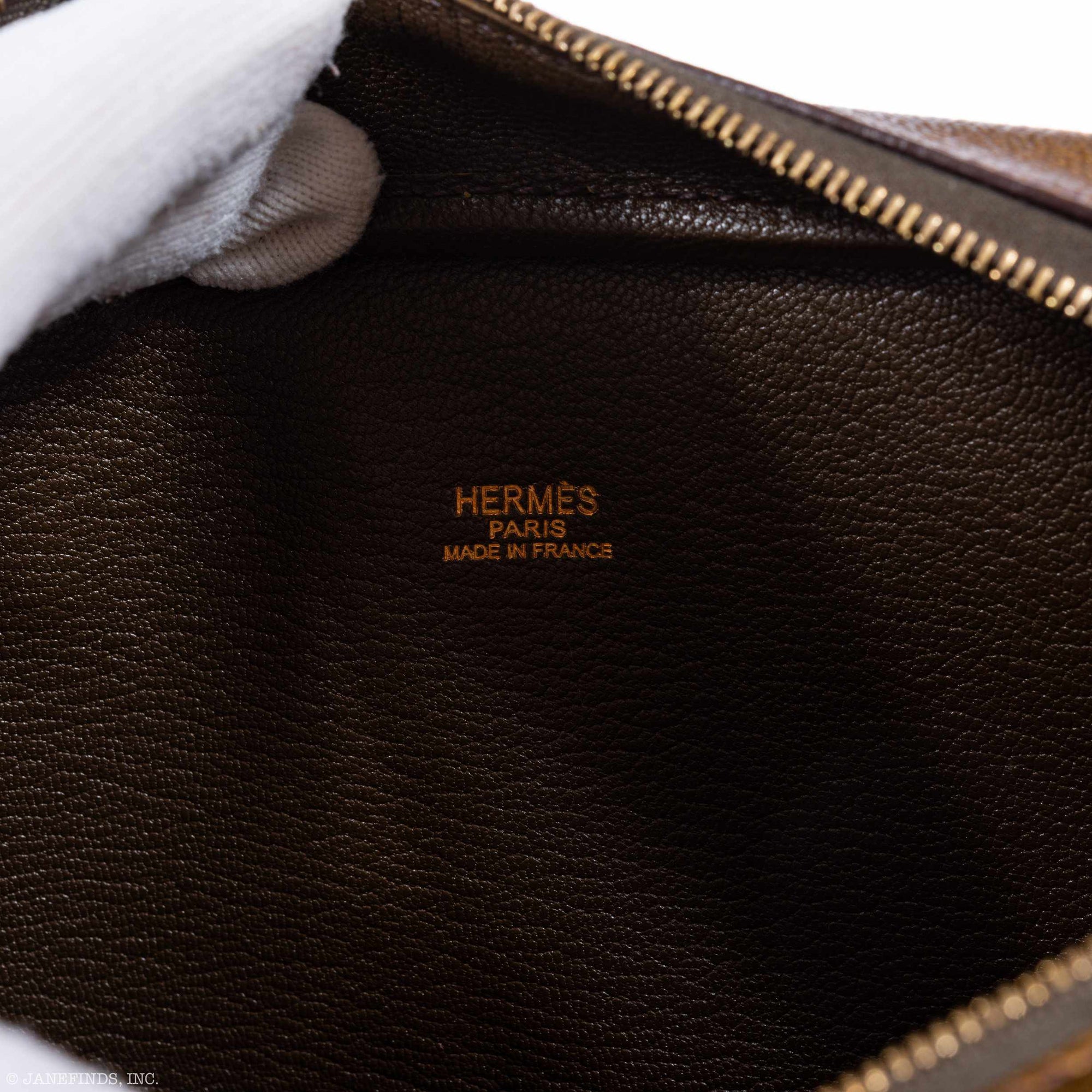 Hermès Mini Plume 20 Metallic Dark Gold Chevre Gold Hardware