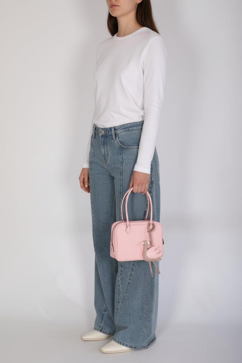 Hermès Mini Plume Chèvre Mysore Rose Sakura Palladium Hardware