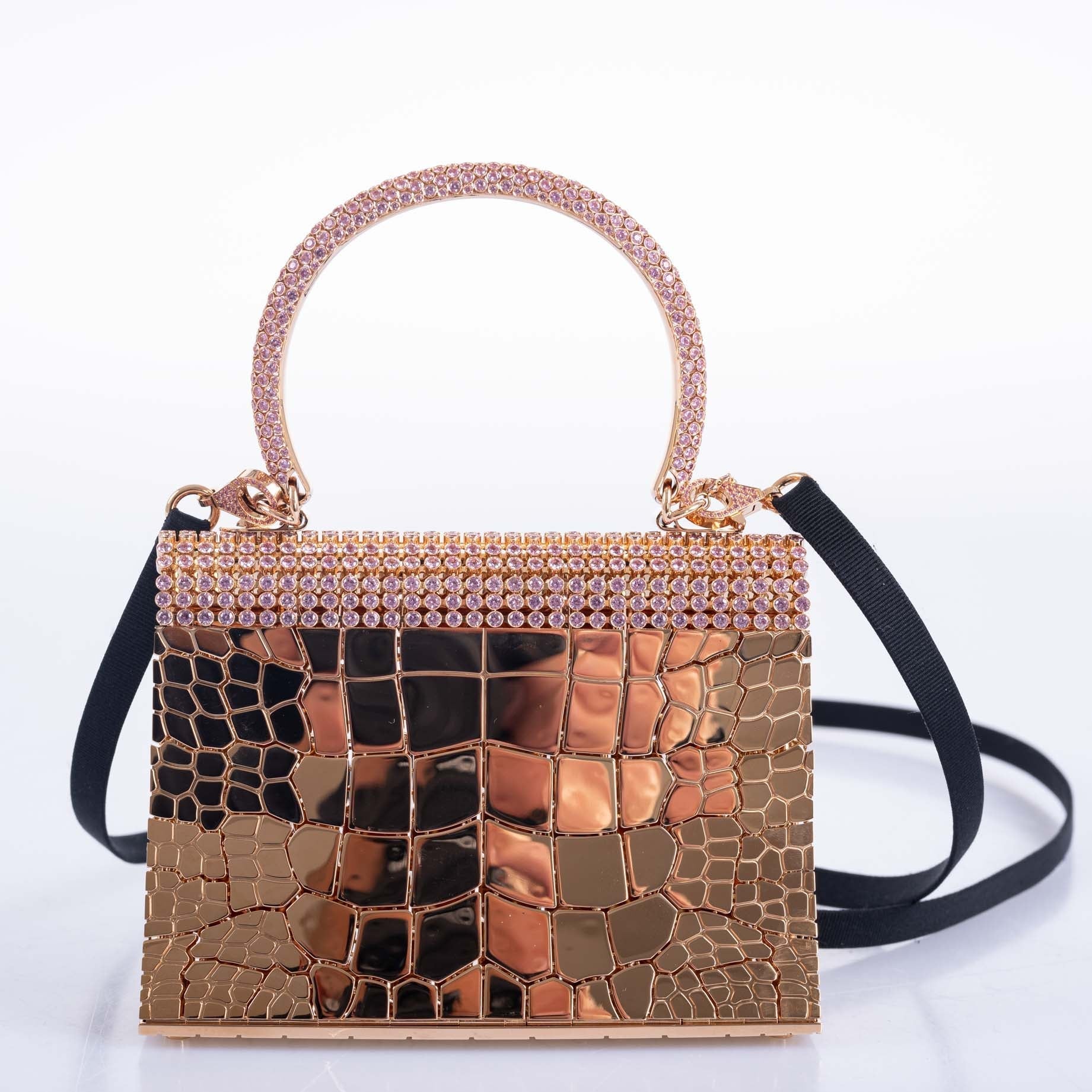 Hermès Mini Sac Bijou Kelly 18K Rose Gold 80ct Pink Sapphire Pierre Hardy