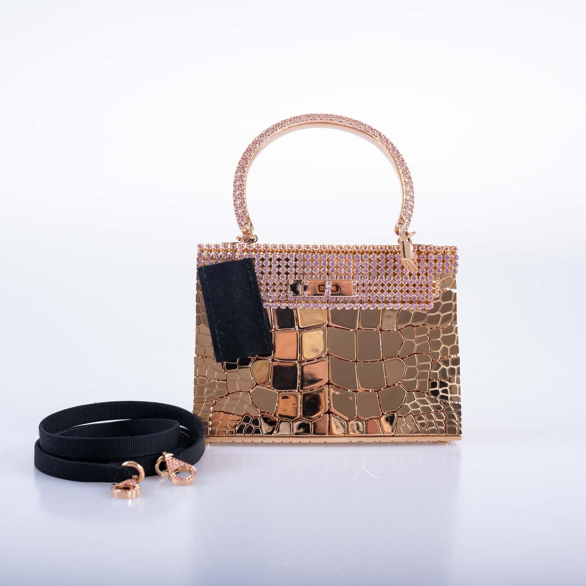 Hermès Mini Sac Bijou Kelly 18K Rose Gold 80ct Pink Sapphire Pierre Hardy