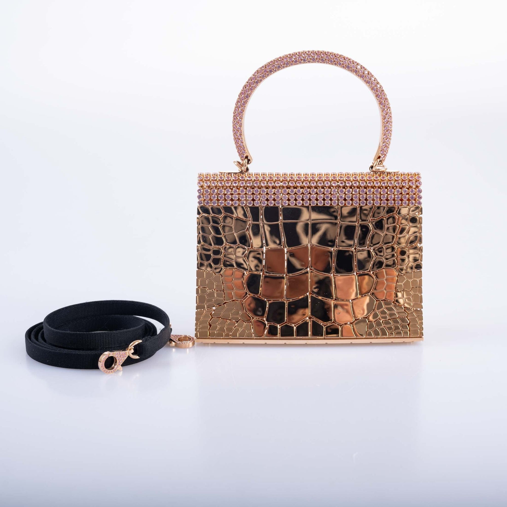 Hermès Mini Sac Bijou Kelly 18K Rose Gold 80ct Pink Sapphire Pierre Hardy
