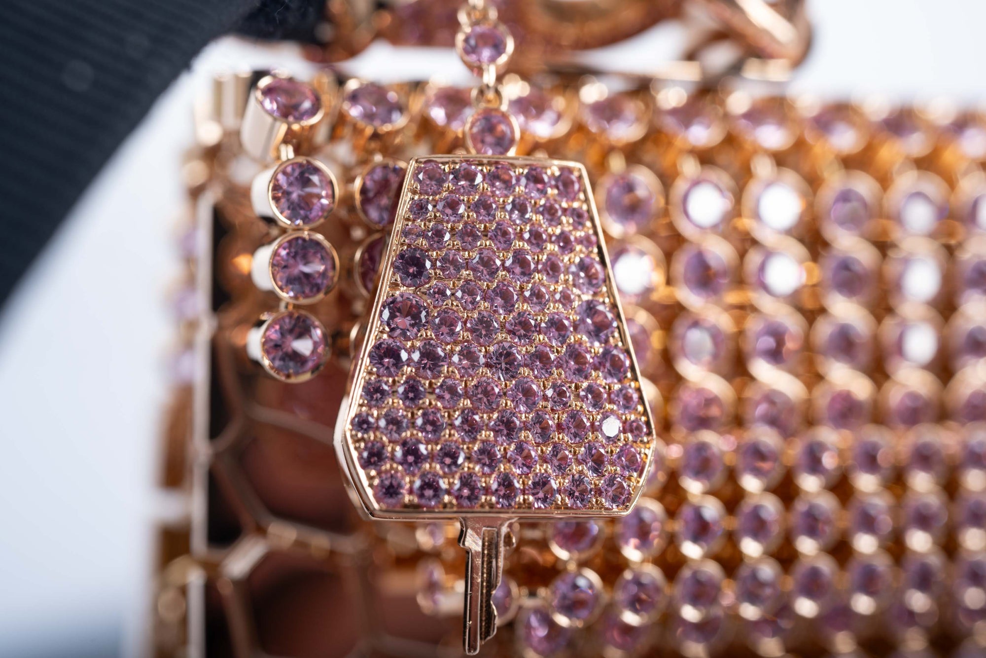 Hermès Mini Sac Bijou Kelly 18K Rose Gold 80ct Pink Sapphire Pierre Hardy