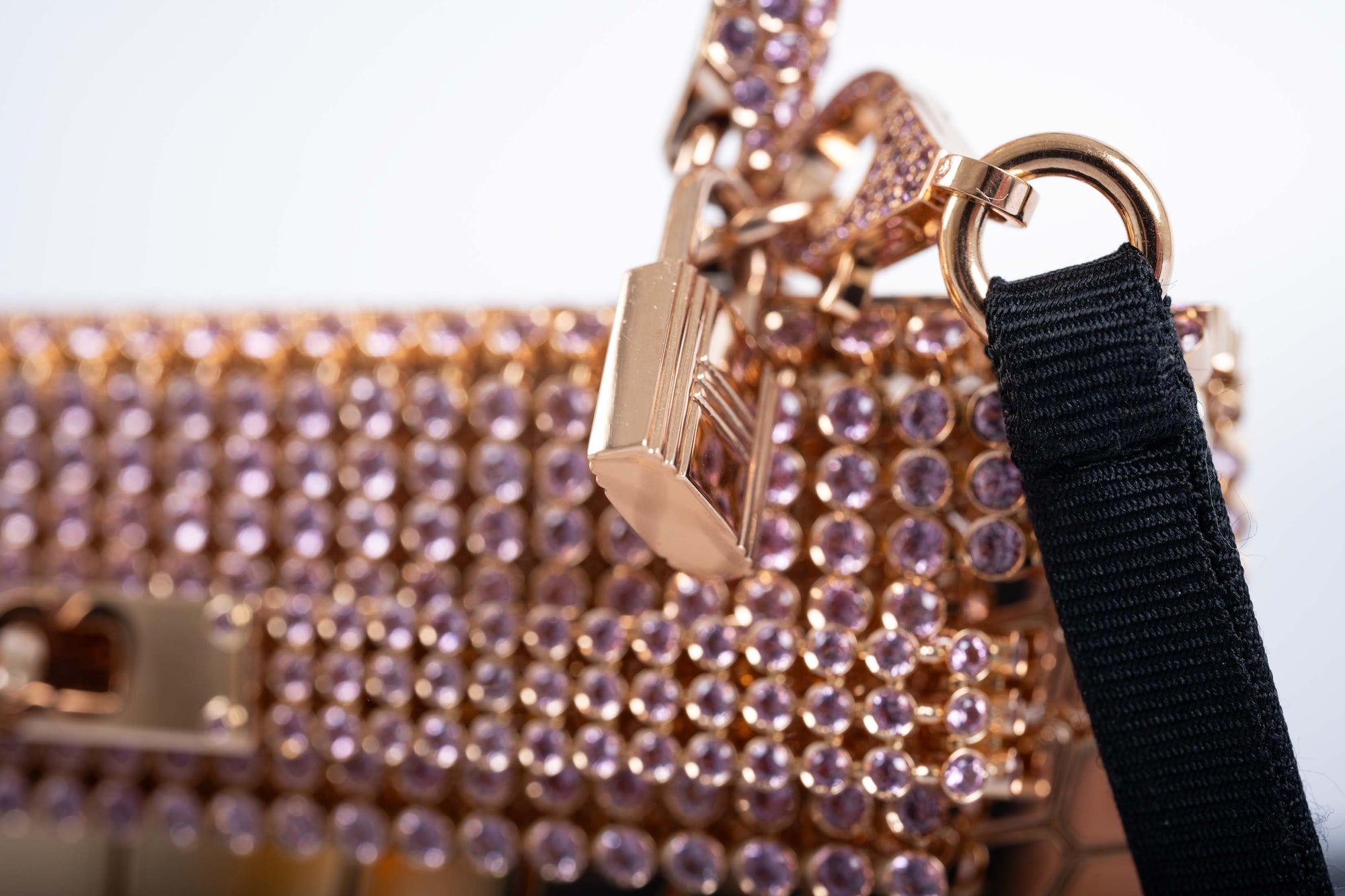 Hermès Mini Sac Bijou Kelly 18K Rose Gold 80ct Pink Sapphire Pierre Hardy