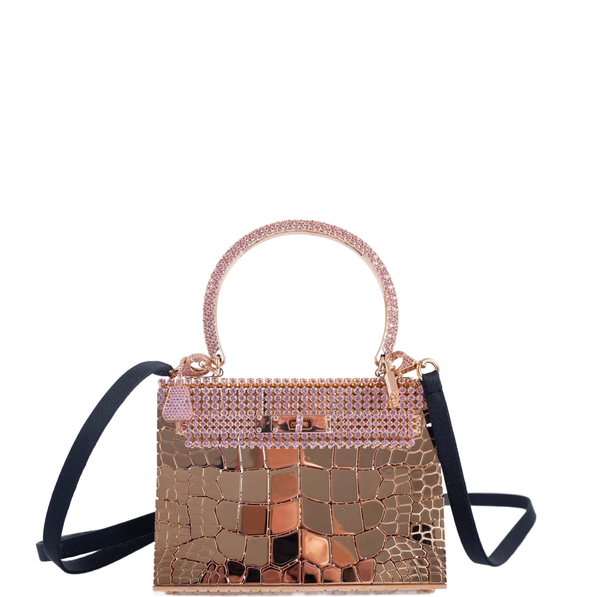 Hermès Mini Sac Bijou Kelly 18k Rose Gold & 80 ct. Pink Sapphire's by Pierre Hardy