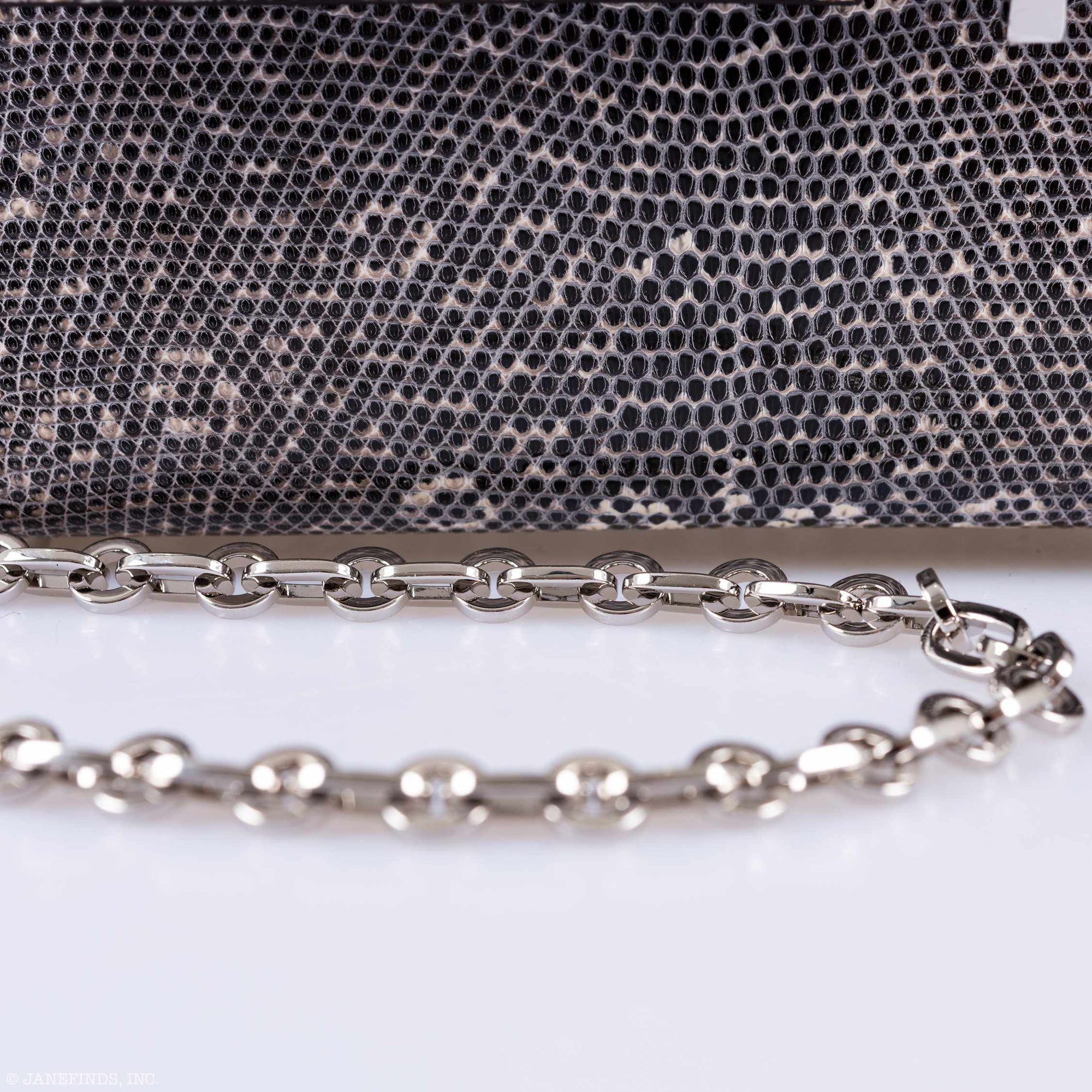 Hermès Mini Verrou Chain 18 Ombre Lizard Palladium Hardware