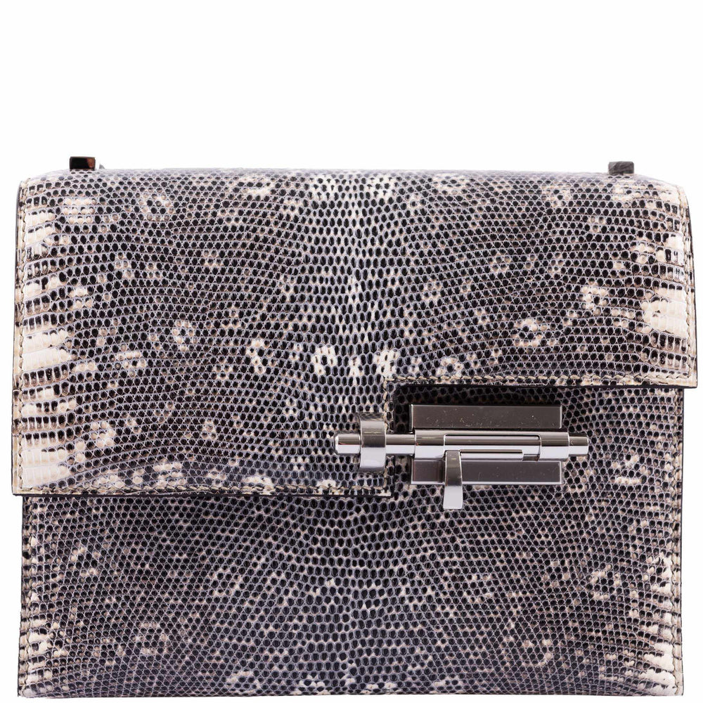 Hermès Mini Verrou Chain 18 Ombre Lizard Palladium Hardware
