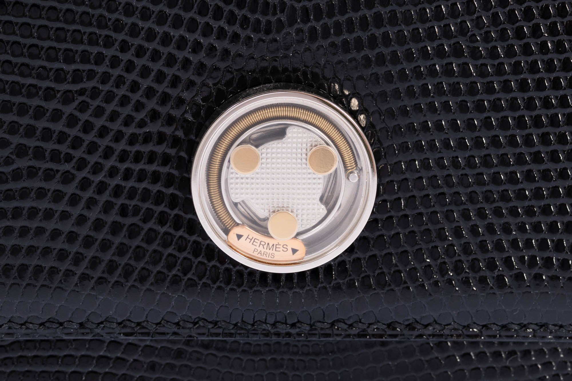Hermès Minuit au Faubourg 20 Noir Lizard Palladium Hardware