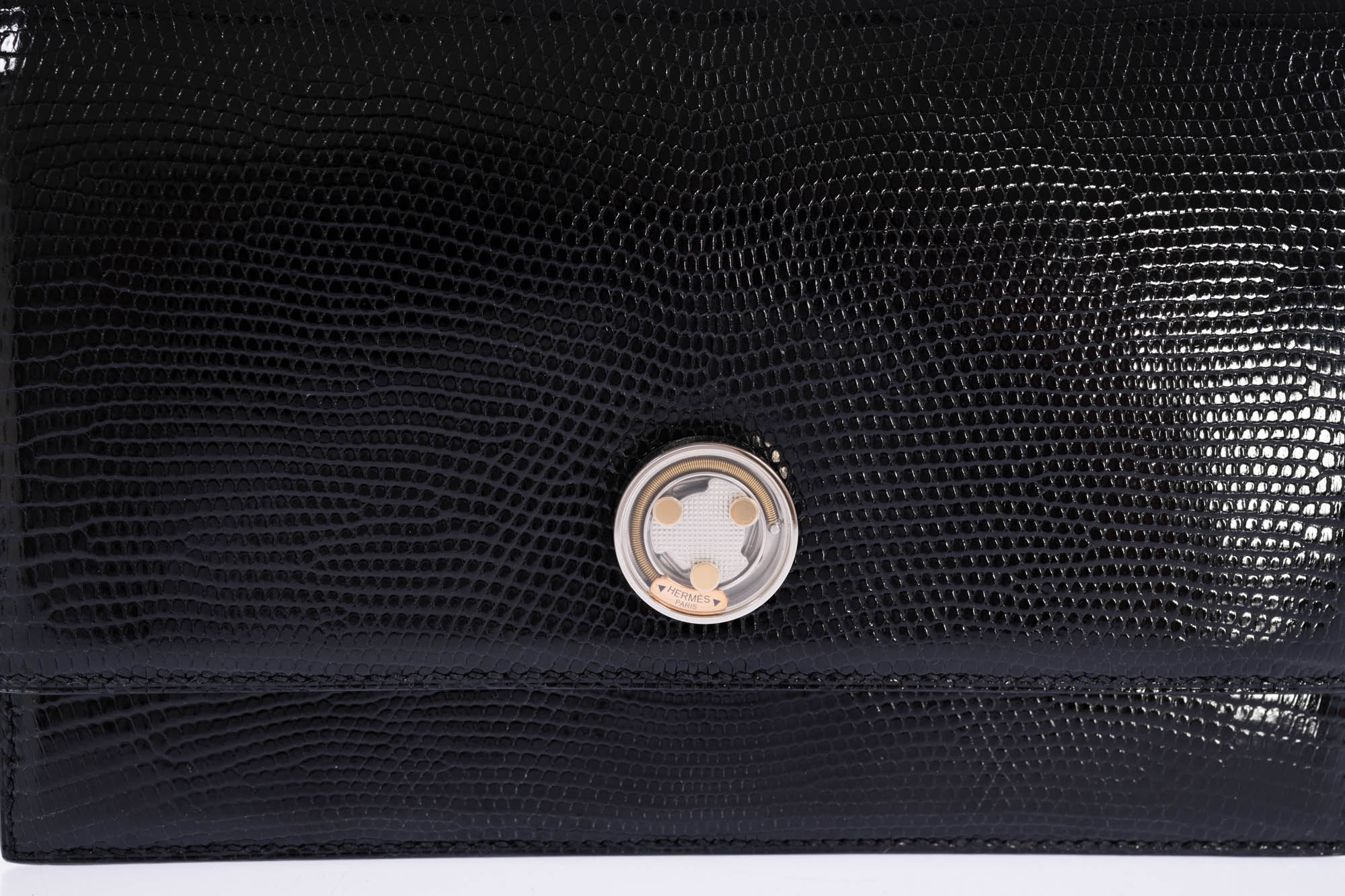 Hermès Minuit au Faubourg 20 Noir Lizard Palladium Hardware