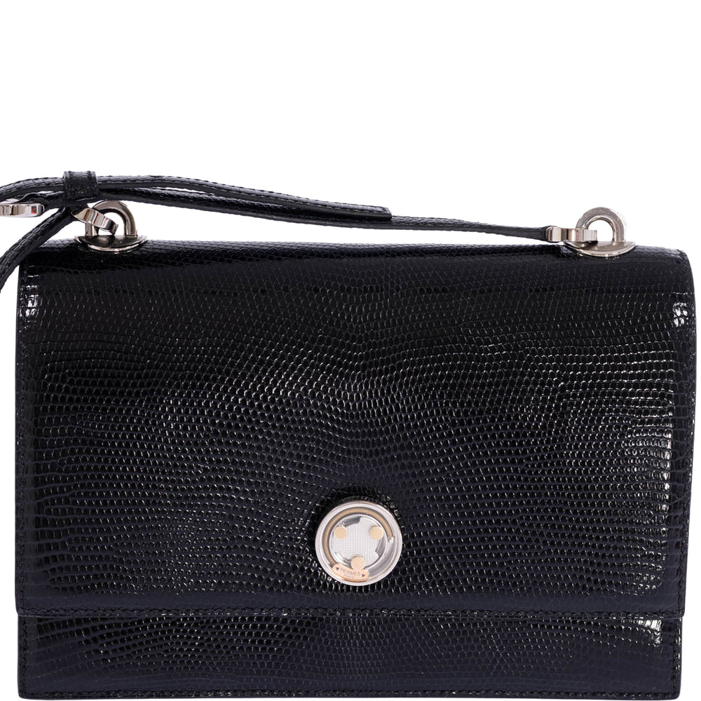 Hermès Minuit au Faubourg 20 Noir Lizard Palladium Hardware