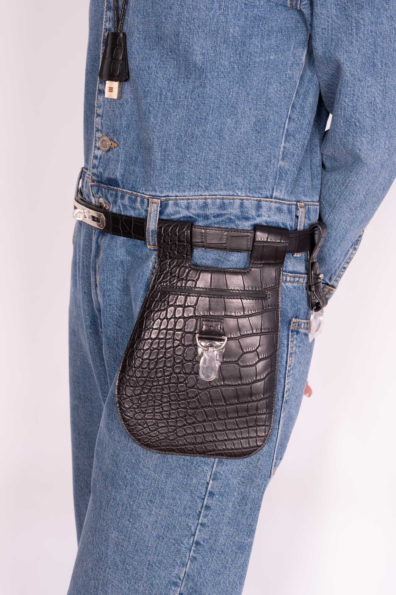 Hermès O'Kelly Move 24 Belt Noir Matte Alligator Mississippiensis Palladium Hardware