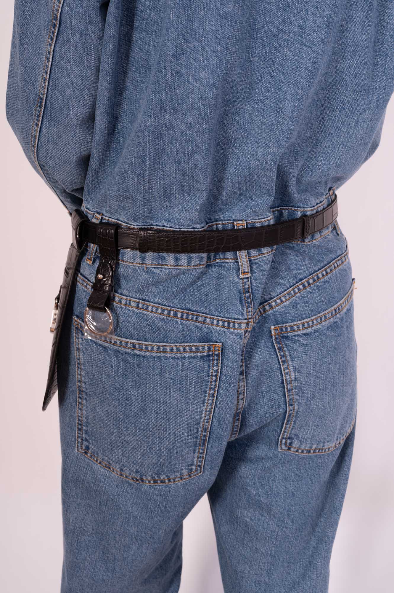 Hermès O'Kelly Move 24 Belt Noir Matte Alligator Mississippiensis Palladium Hardware