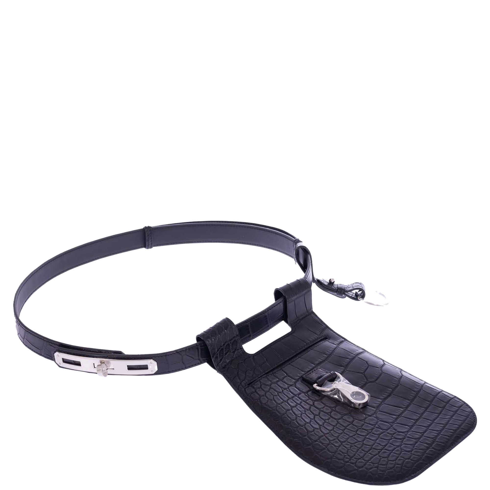 Hermès O'Kelly Move 24 Belt Noir Matte Alligator Mississippiensis Palladium Hardware