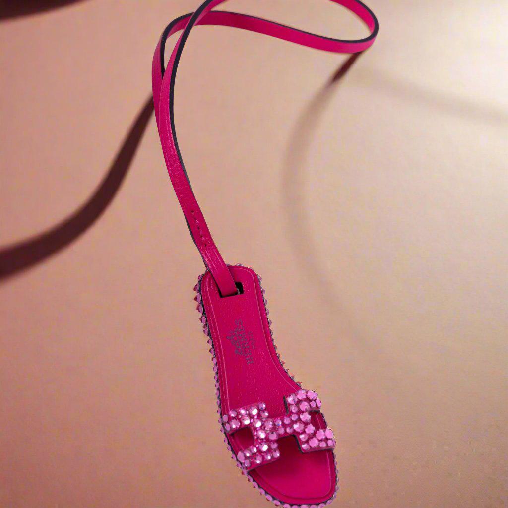 Hermès Oran Nano Pink Fuschia Charm Custom Swarovski