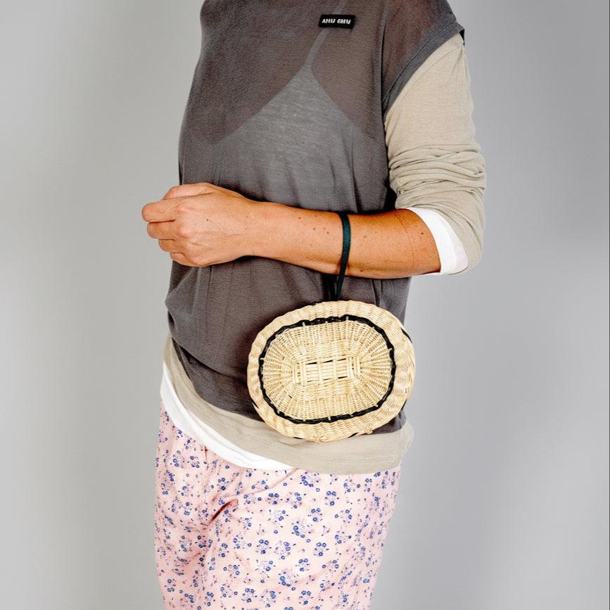 Hermès Petit H Wicker Minaudière Malachite Epsom Leather & Silk