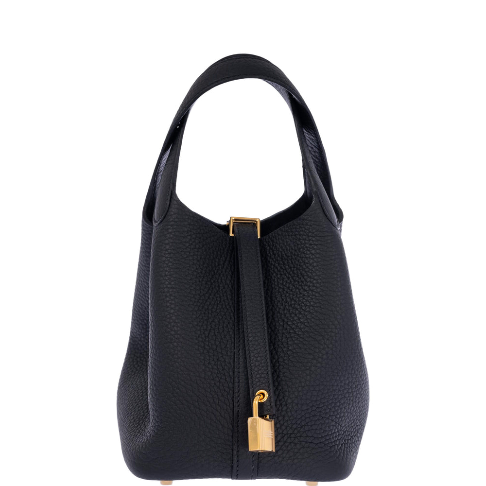 Hermès Picotin Lock 18 Black Clemence Gold Hardware