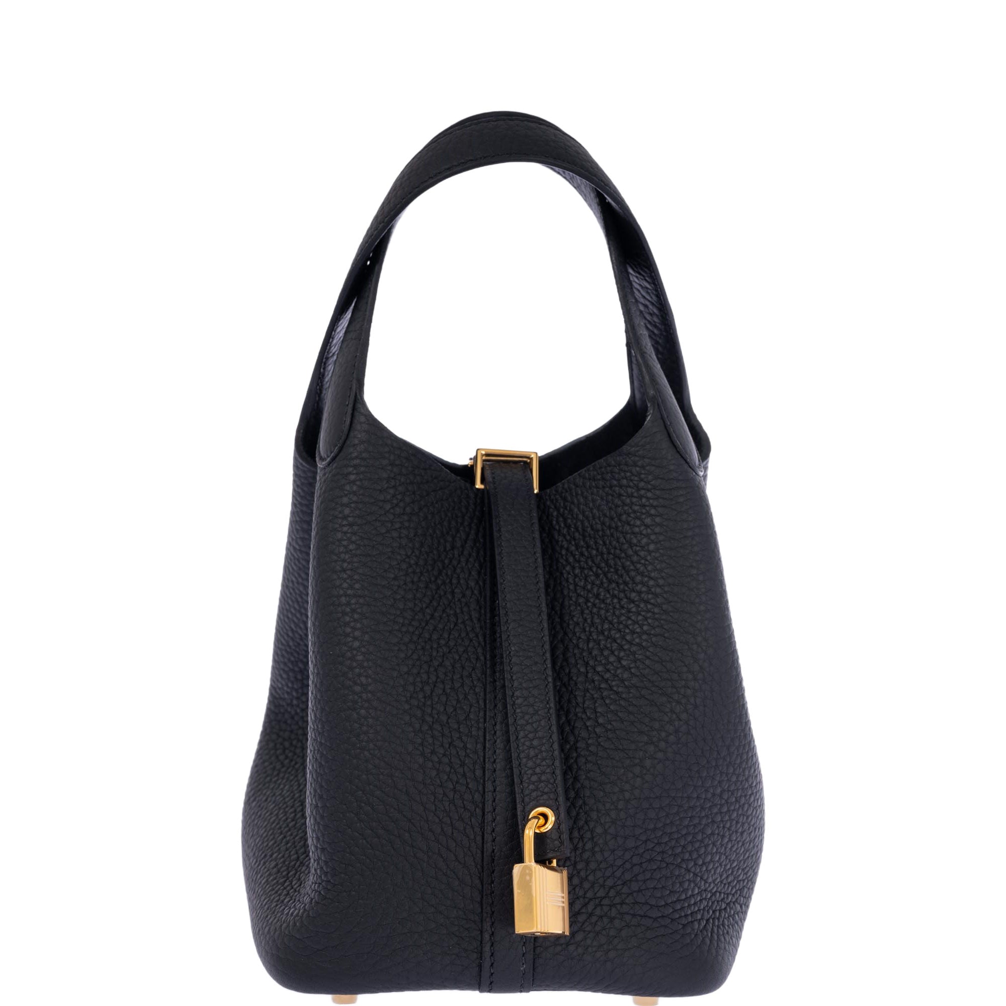 Hermès Picotin Lock 18 Black Clemence Gold Hardware