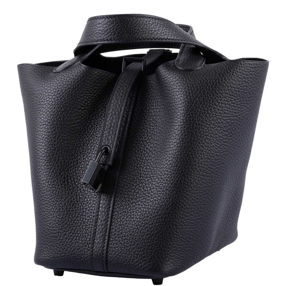 Hermès Picotin Lock 18 Black Clemence Leather Tote with Black Hardware - 2021