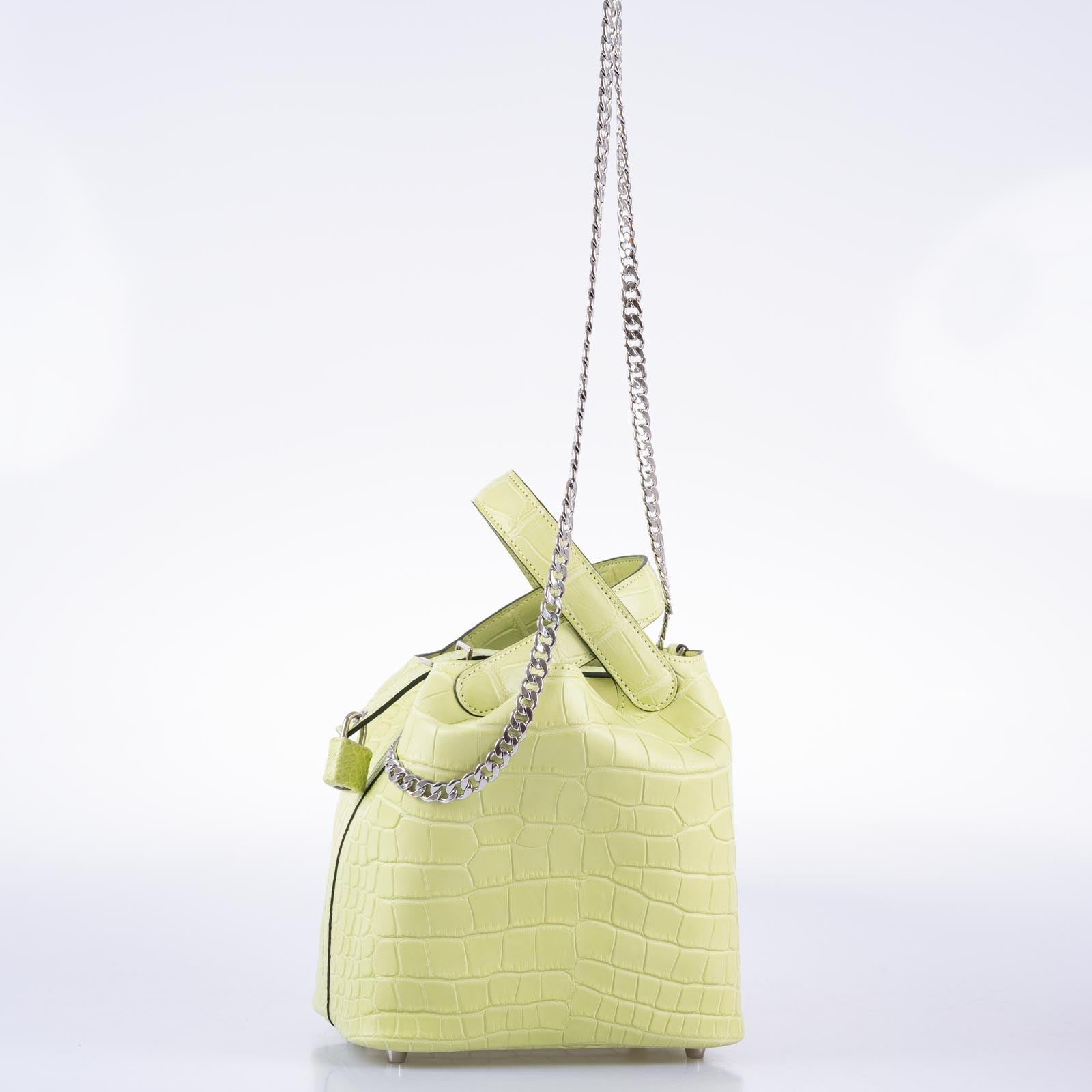 Hermès Picotin Lock 18 Jaune Bourgeon Matte Alligator Palladium Hardware