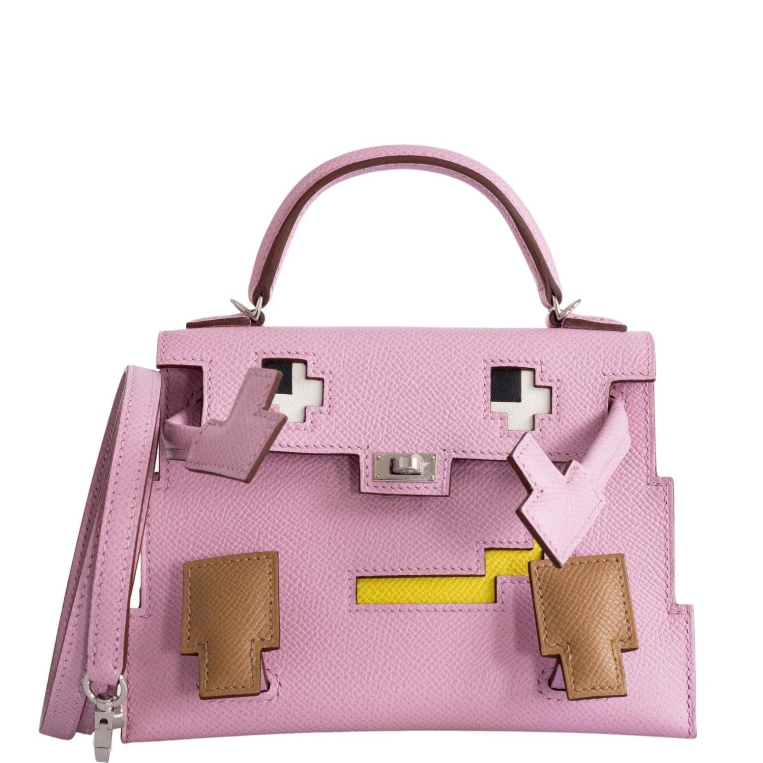 Hermès Picto Kelly Doll Quelle Idole Mauve Sylvestre, Lime, Nata and Chai Epsom Palladium Hardware