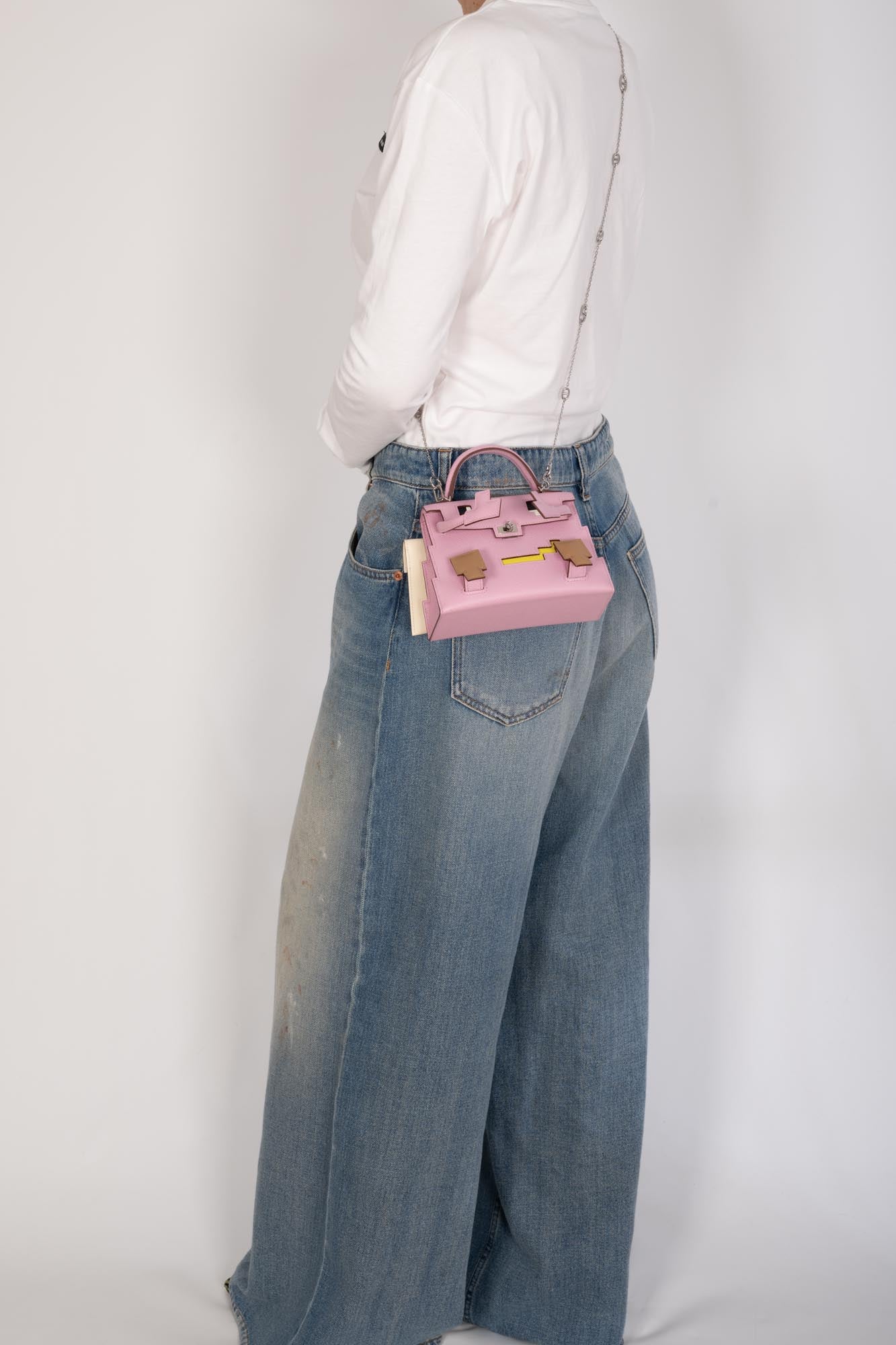 Hermès Picto Kelly Doll Quelle Idole Mauve Sylvestre, Lime, Nata and Chai Epsom Palladium Hardware